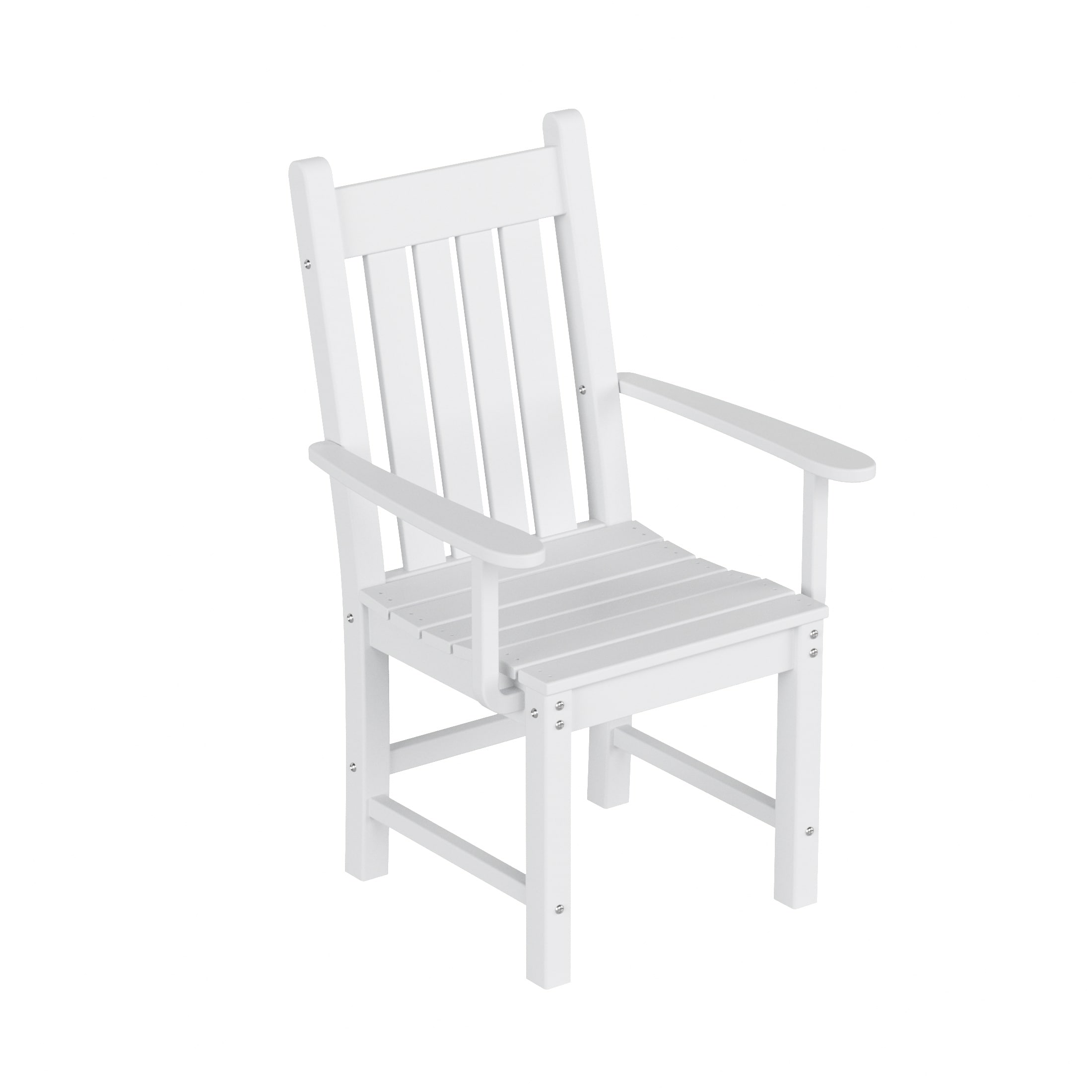 Westin Furniture OP2006-WH Laguna White HDPE Frame Stationary Dining Chair with Slat Seat