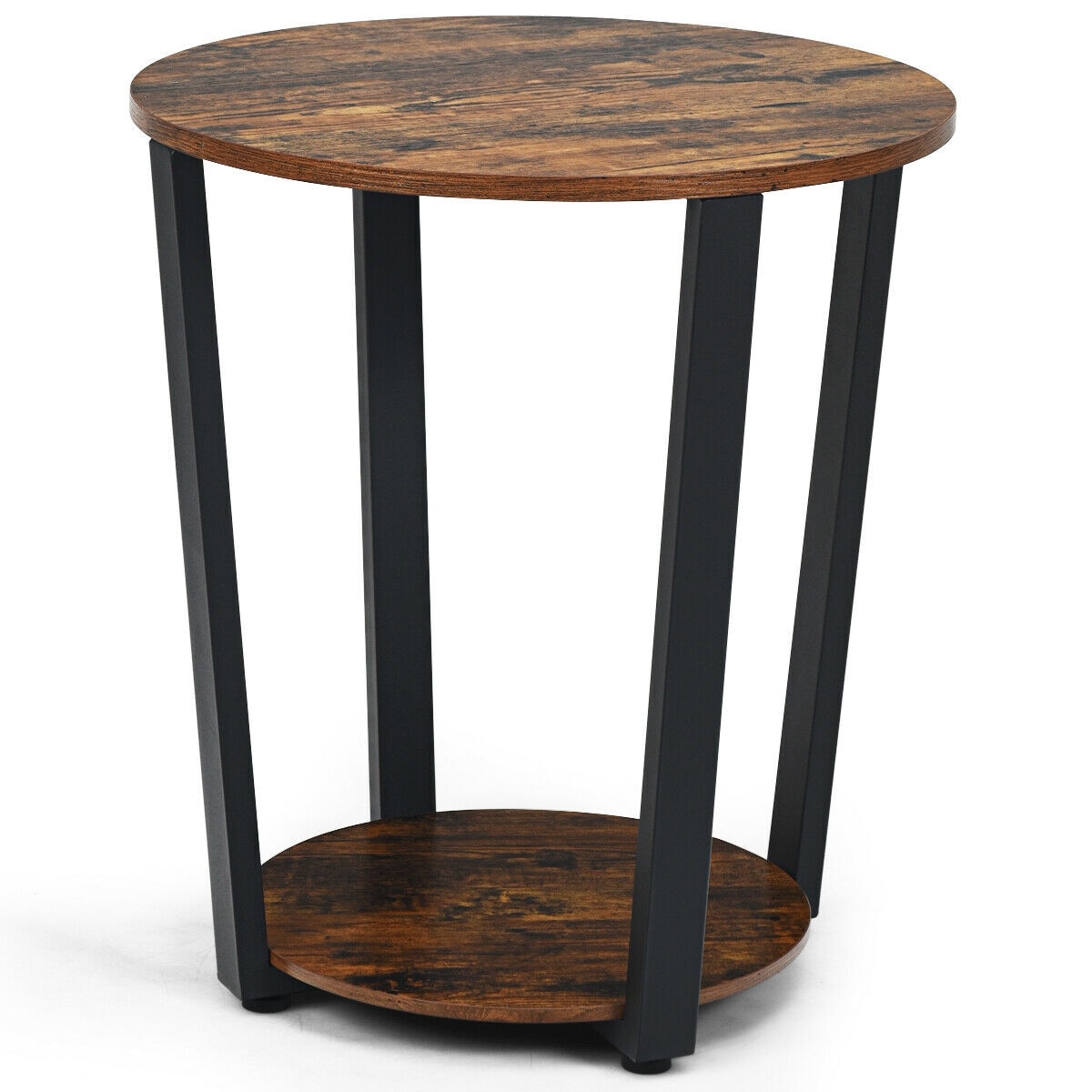 CASAINC WF-HYSN-63074CF 19.5-in W x 22.5-in H Brown Wood Round Modern End Table Fully Assembled