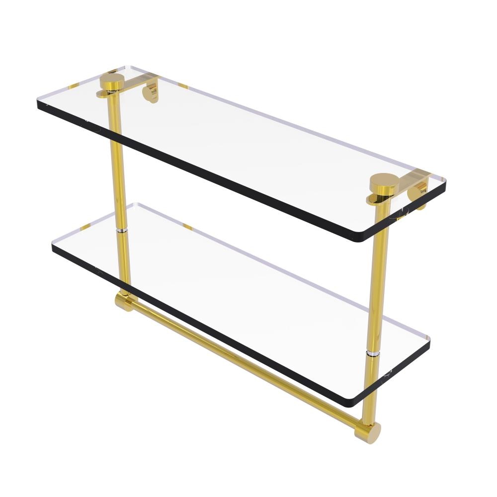 Allied Brass NS-2/16TB-PB Polished Brass 2 -Tier Wall mount Bathroom Shelf ( 16-in x 12-in x 5-in )
