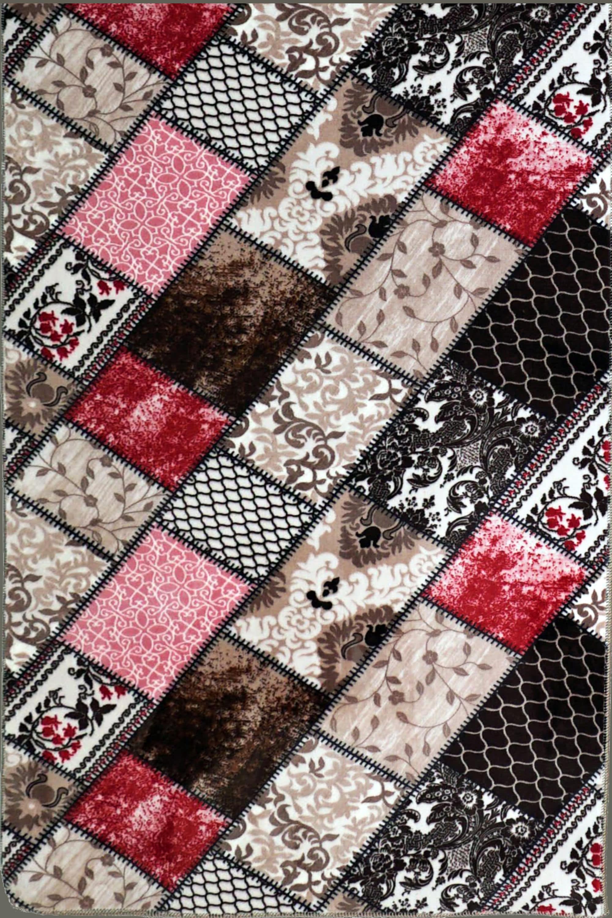 MSRUGS NWR450DBRNBRN16.24 Newruz 2 X 3 (ft) Brown-dark Brown/brown Indoor Abstract Mid-century Modern Area Rug