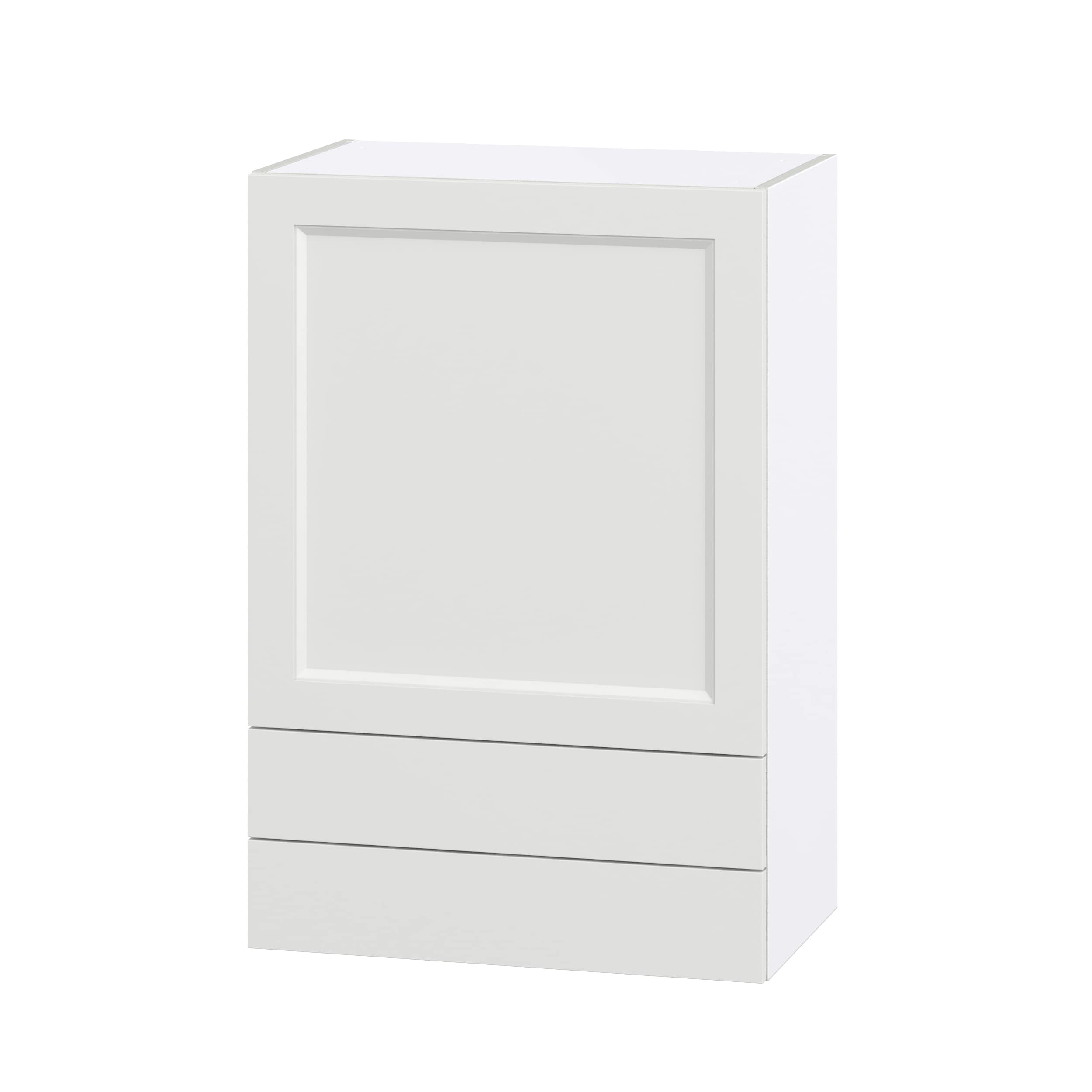 Hugo&Borg Riviera 18-in W x 40-in H x 14-in D Bright White 2-Drawers Wall Fully Assembled Cabinet (Recessed Panel Shaker Style)