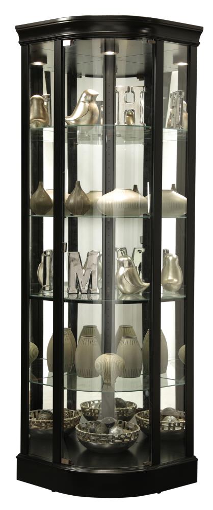 Howard Miller 680627 Contemporary/Modern Black satin Asian hardwood Curio cabinet