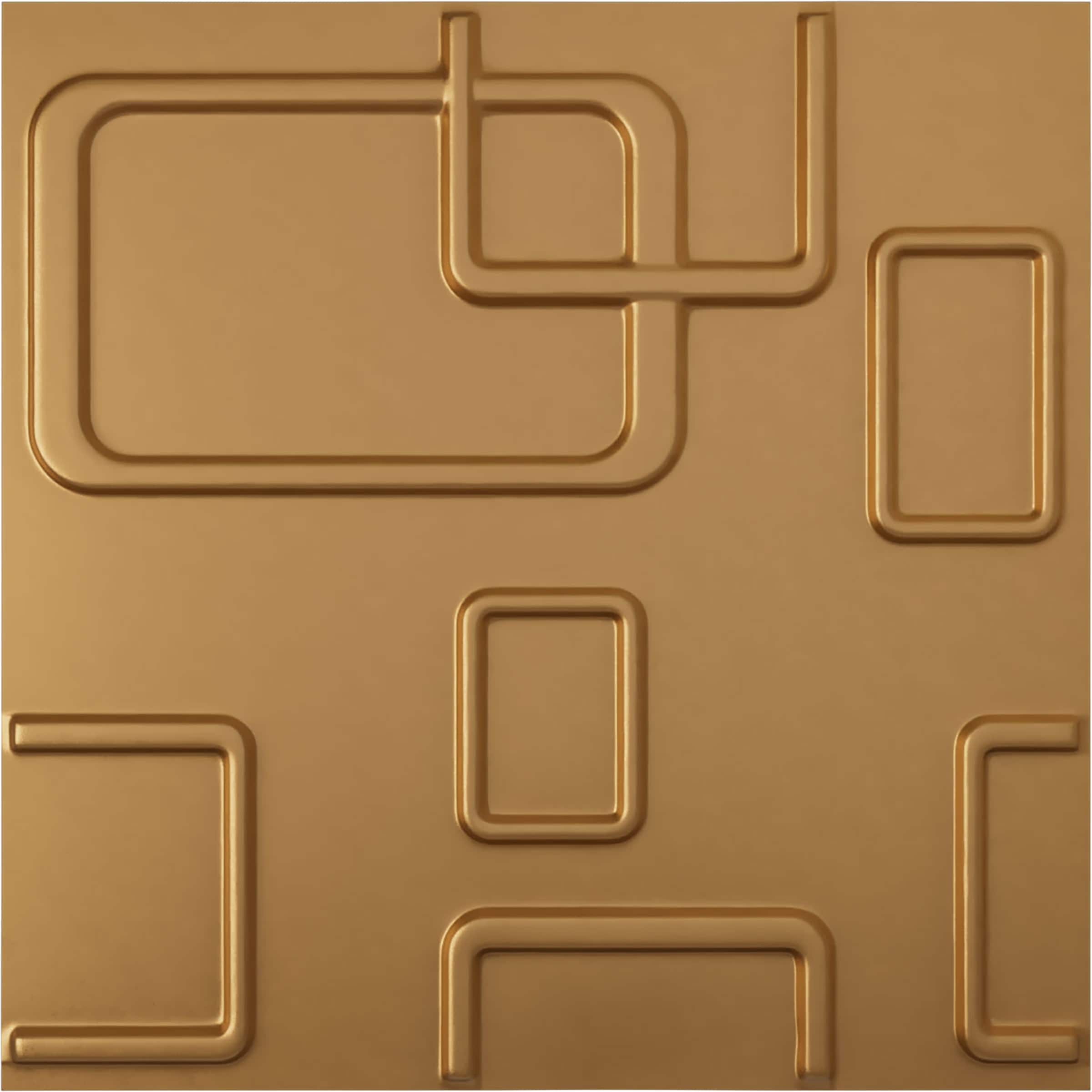 Ekena Millwork WP20X20ODBGL 19-5/8-in x 19-5/8-in Embossed Paintable/Stainable Gold PVC Wall Panel (