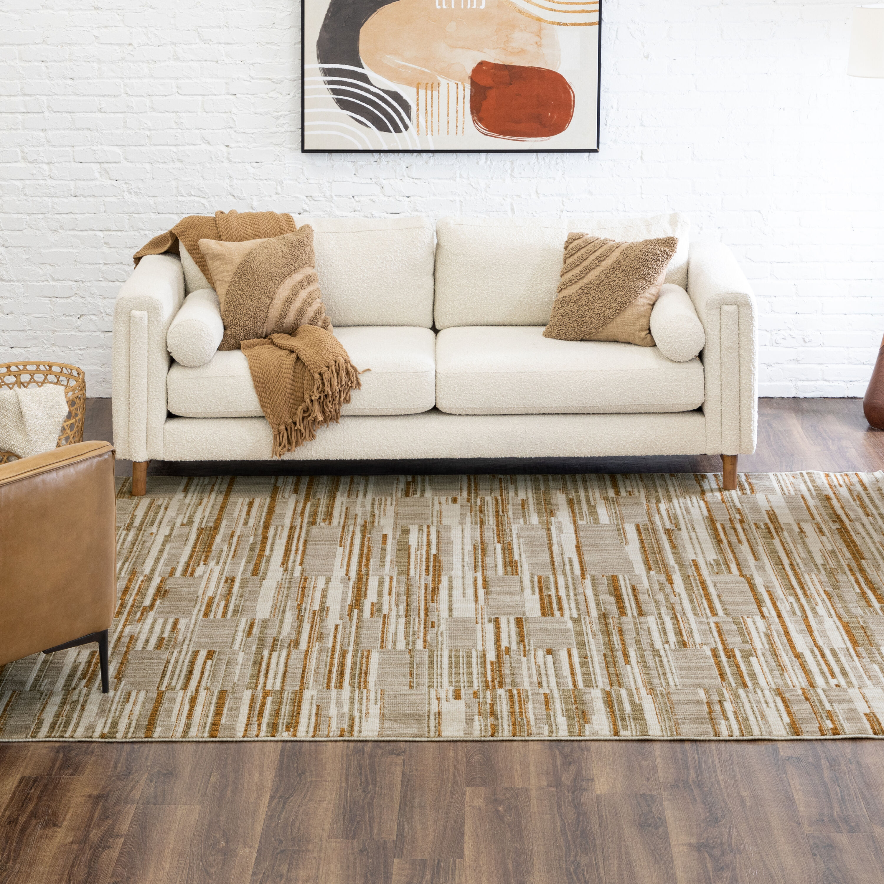 allen + roth R1299 7003 094120 Hidden Embers 8 x 10 (ft) Polypropylene Brown Rectangular Indoor Area rug