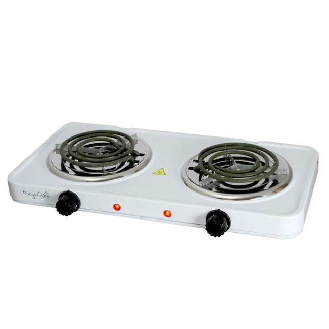 MegaChef 11-in 2 Elements Coil White Electric Cooktop in the Electric  Cooktops department at