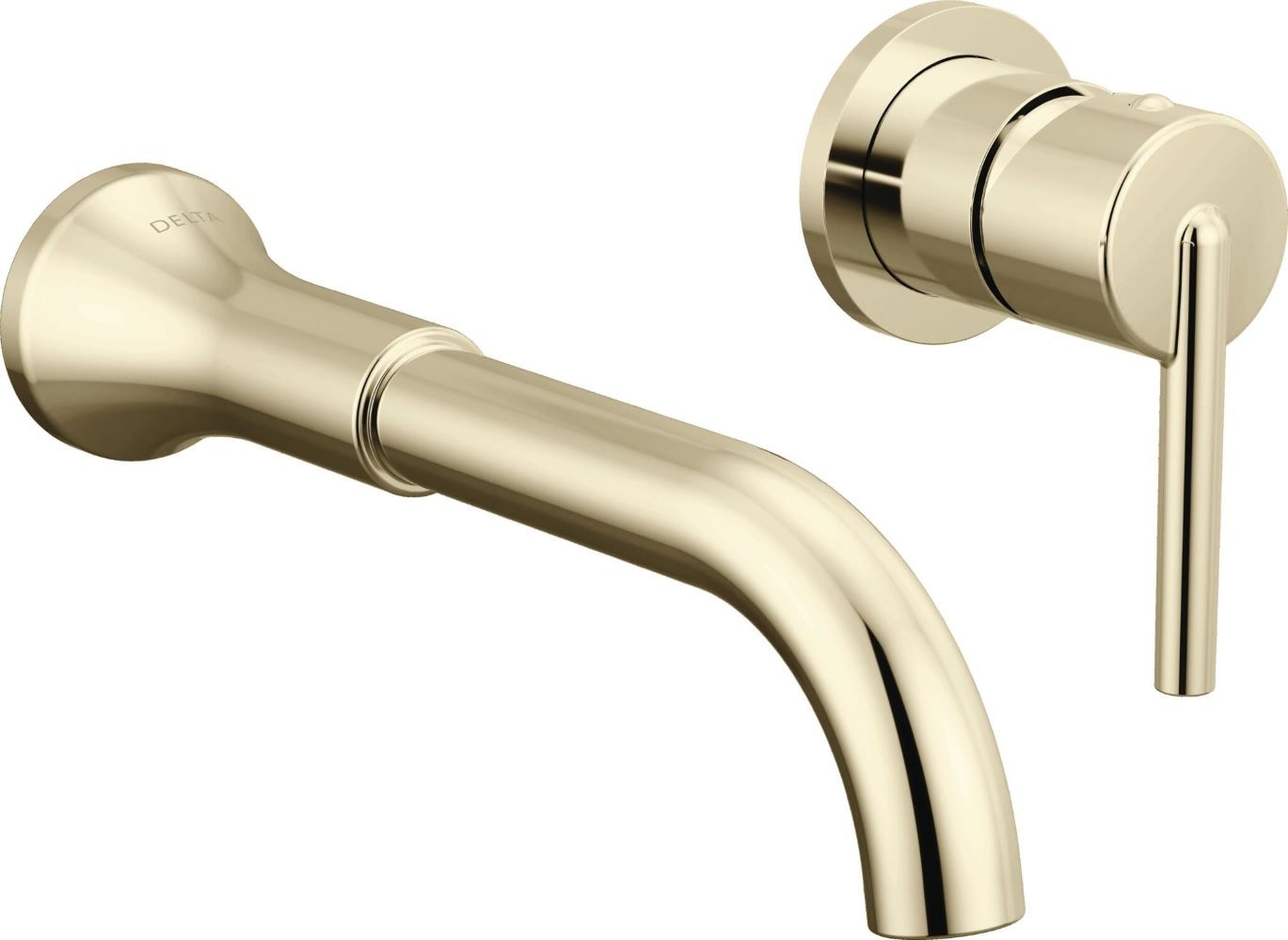 Delta T3559LF-PNWL Trinsic Polished Nickel Wall-mount 1-handle WaterSense Mid-arc Residential Handle Bathroom Sink Faucet