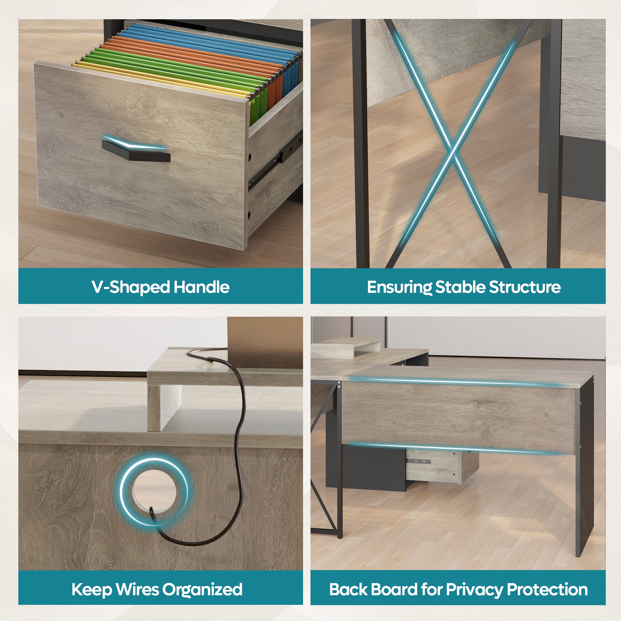 Bestier LOW-H103314A-RGOL desks - View #8