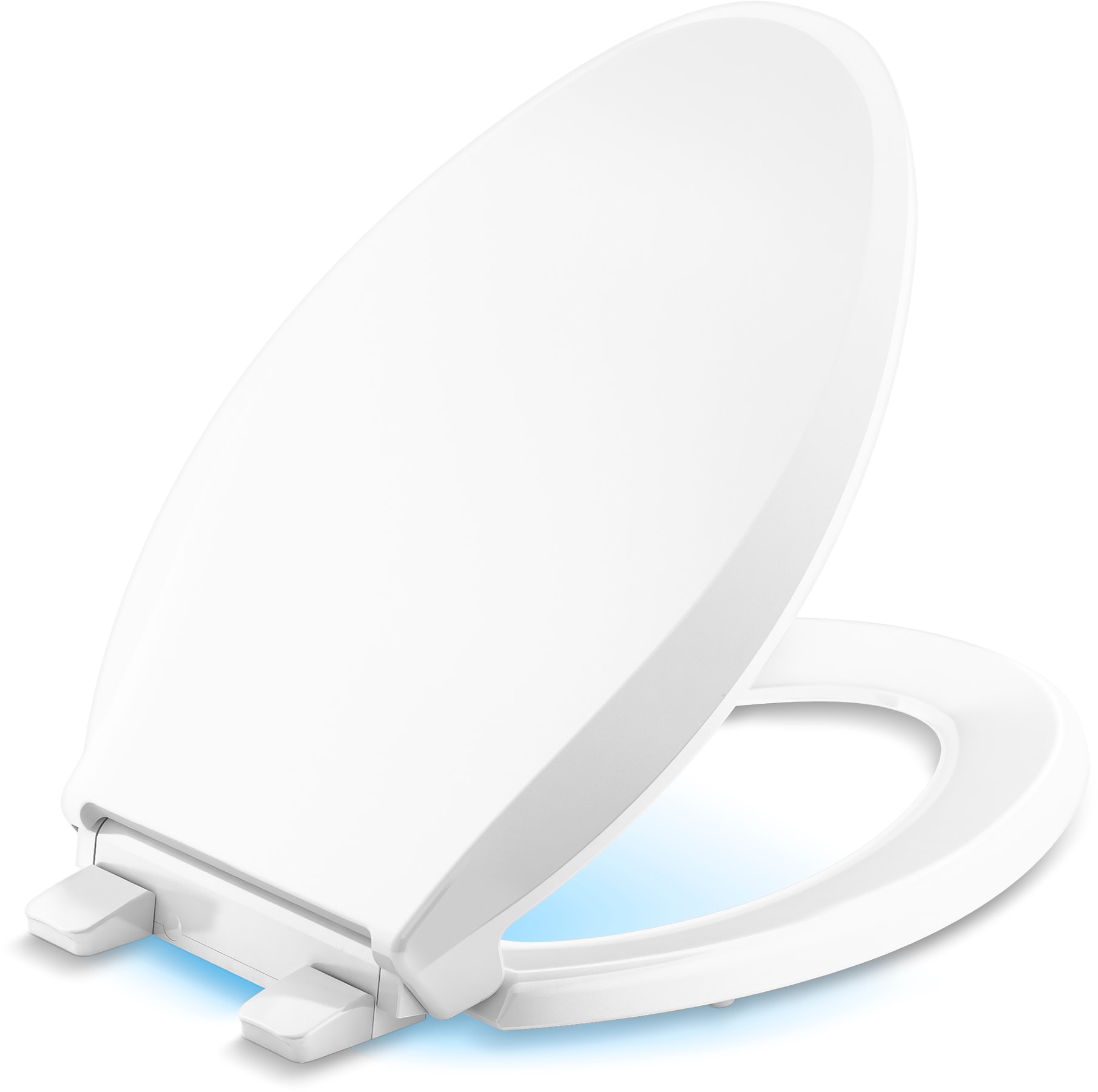 KOHLER Cachet Plastic White Elongated Soft Close Toilet Seat in the