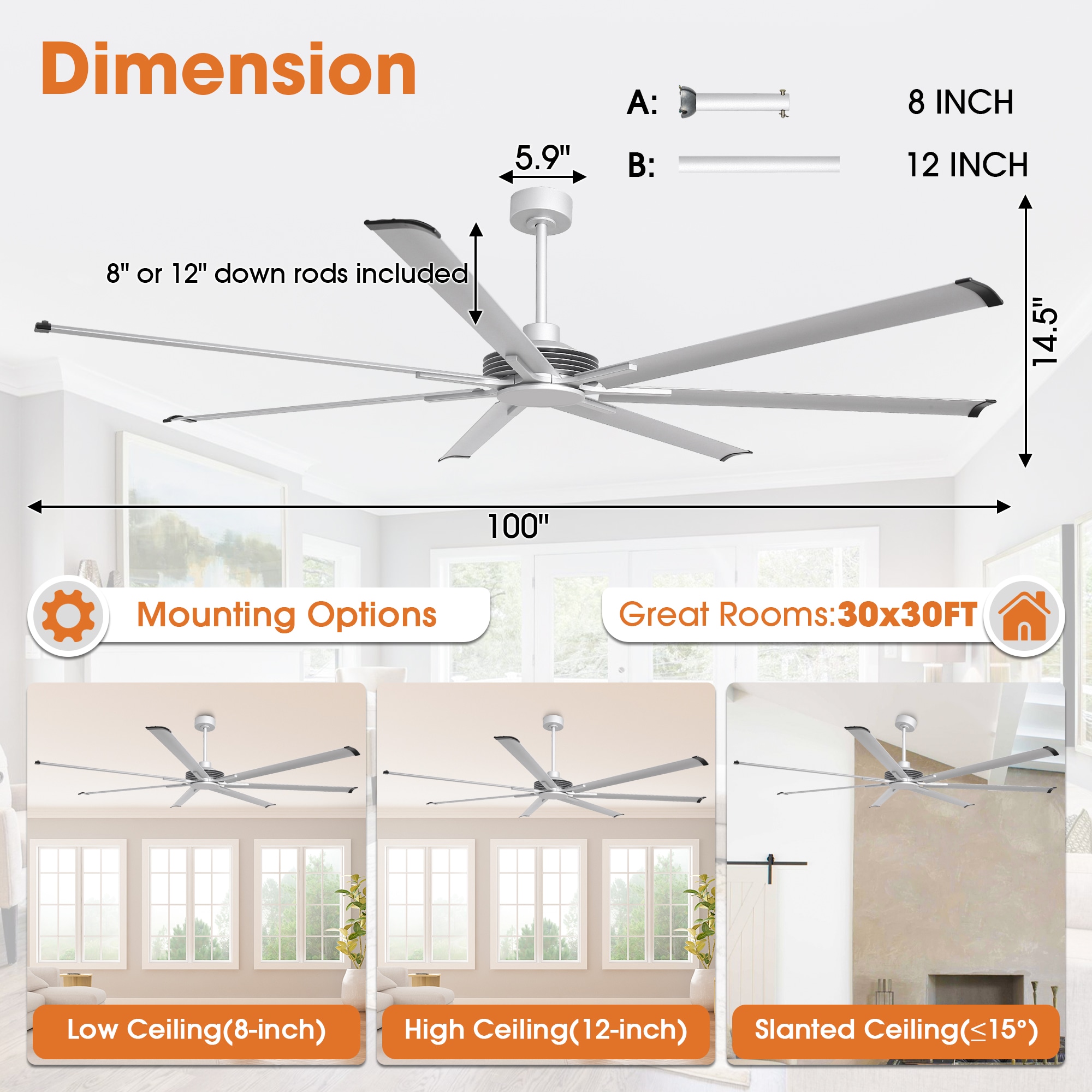 Parrot Uncle F8311S110V Ceiling-Fans - View #5
