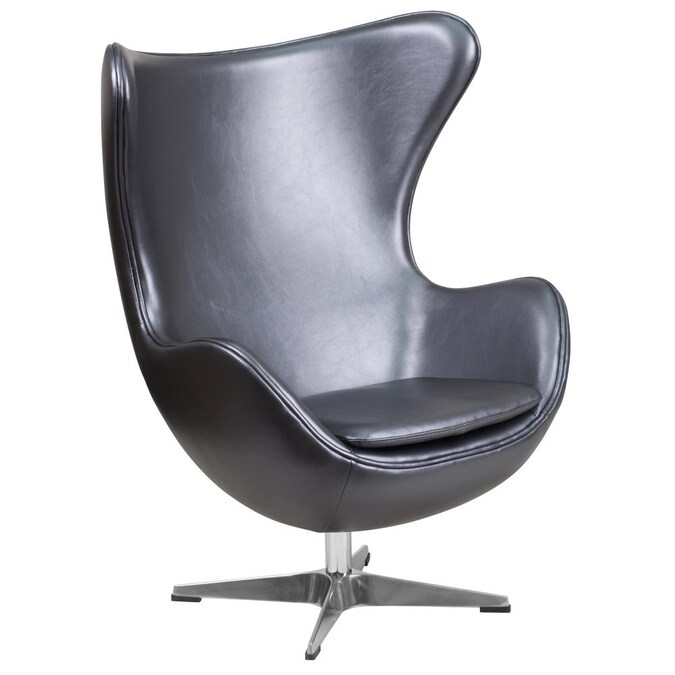 Gray Leather Faux Accent Chair, Gray Leather Chairs