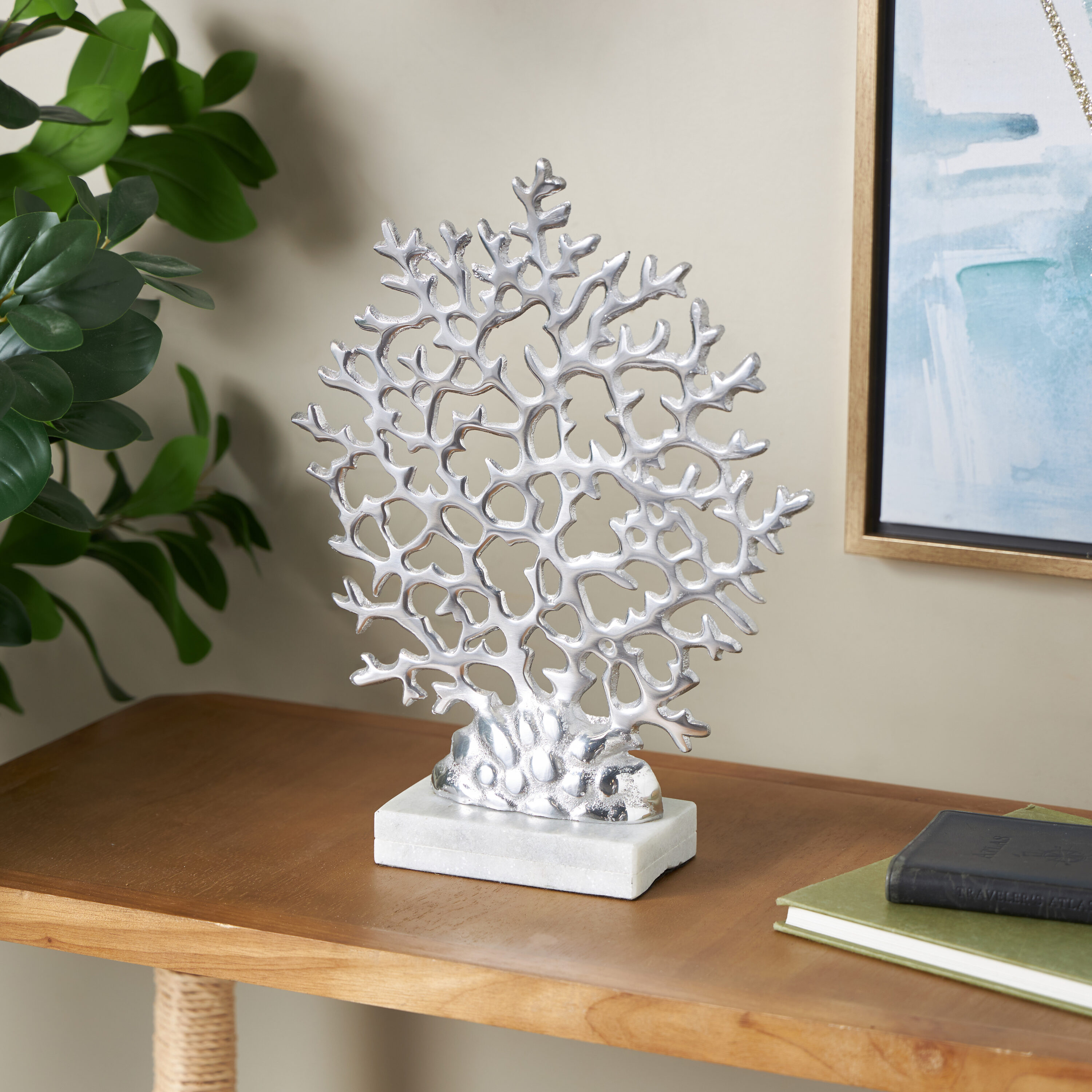 Grayson Lane 54228 Silver Marble Coastal Sculpture