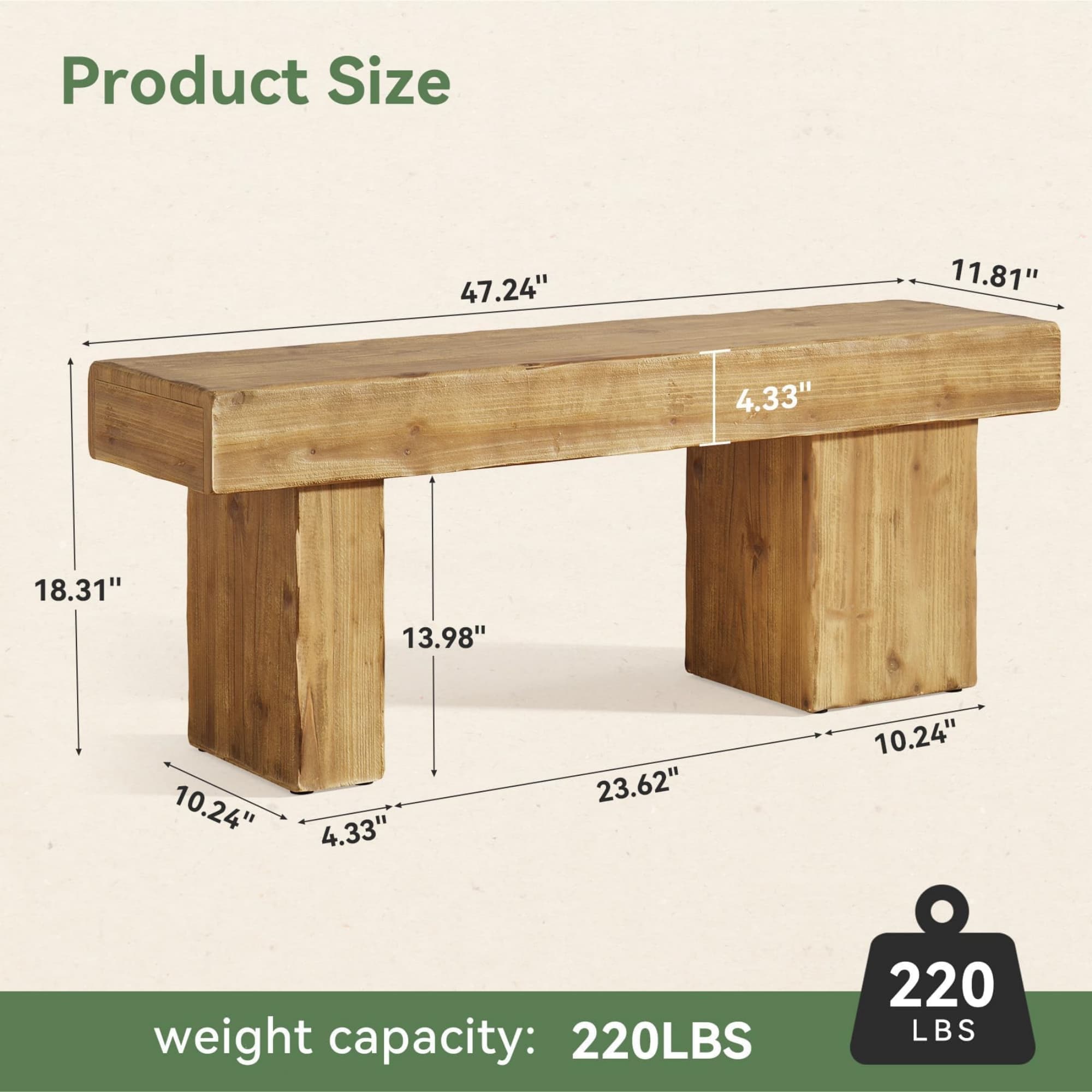 Ama Pear Entryway Bench Wooden Bench End of Bed Seat in the Benches ...