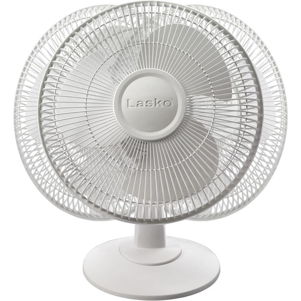 Lasko 12-in 3-Speed Indoor White Oscillating Desk Fan in the Portable Fans  department at