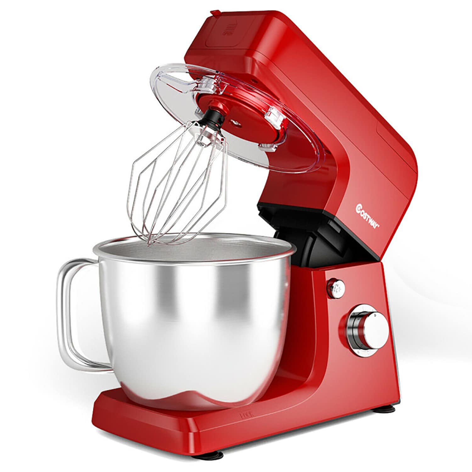 Costway 380W 4.8 qt. . 8-Speed White Stainless Steel Stand Mixer