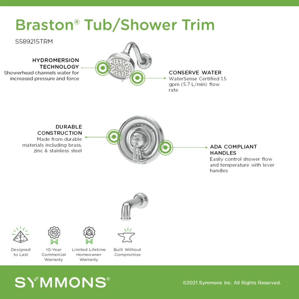 Symmons S589215TRM Tub-Shower-Faucets - View #3