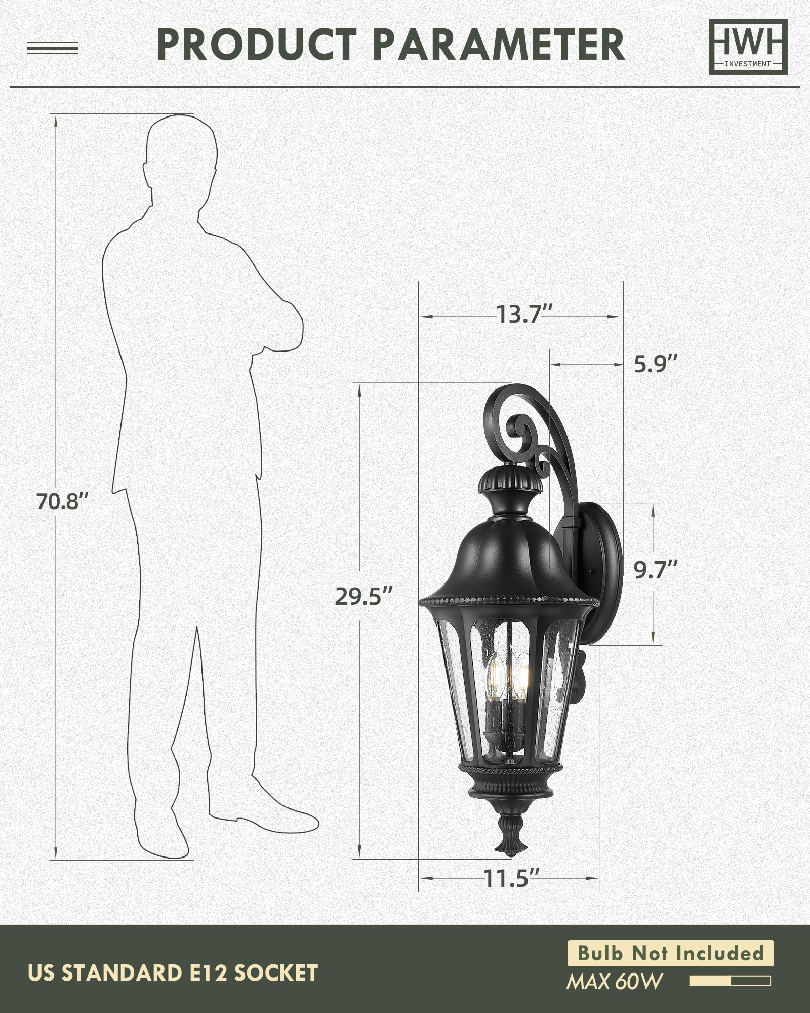 LTMATE LS5HW90B-L BK Outdoor-Wall-Lighting - View #2