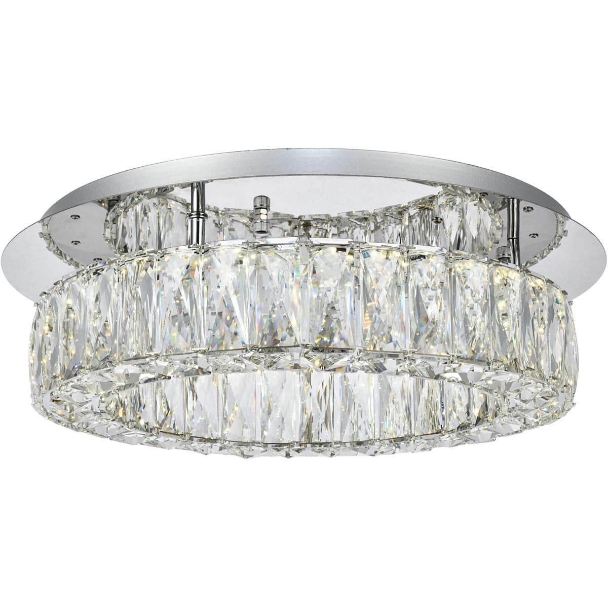 Elegant Lighting 1160886 3503F18C Monroe LED 18 inch Chrome Flush Mount Ceiling Light