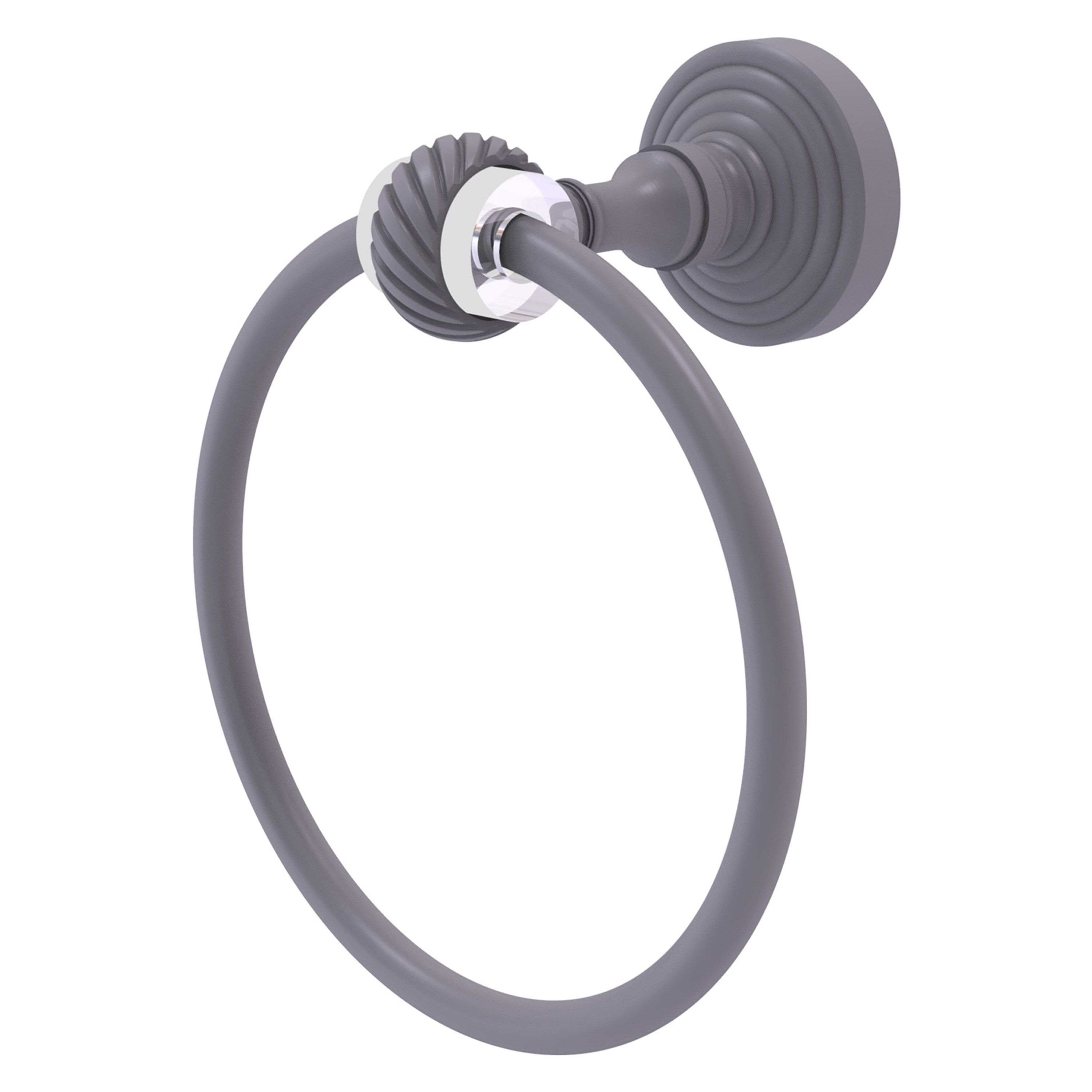 Allied Brass PG-16T-GYM Pacific Grove Matte Gray Wall mount Single Towel Ring