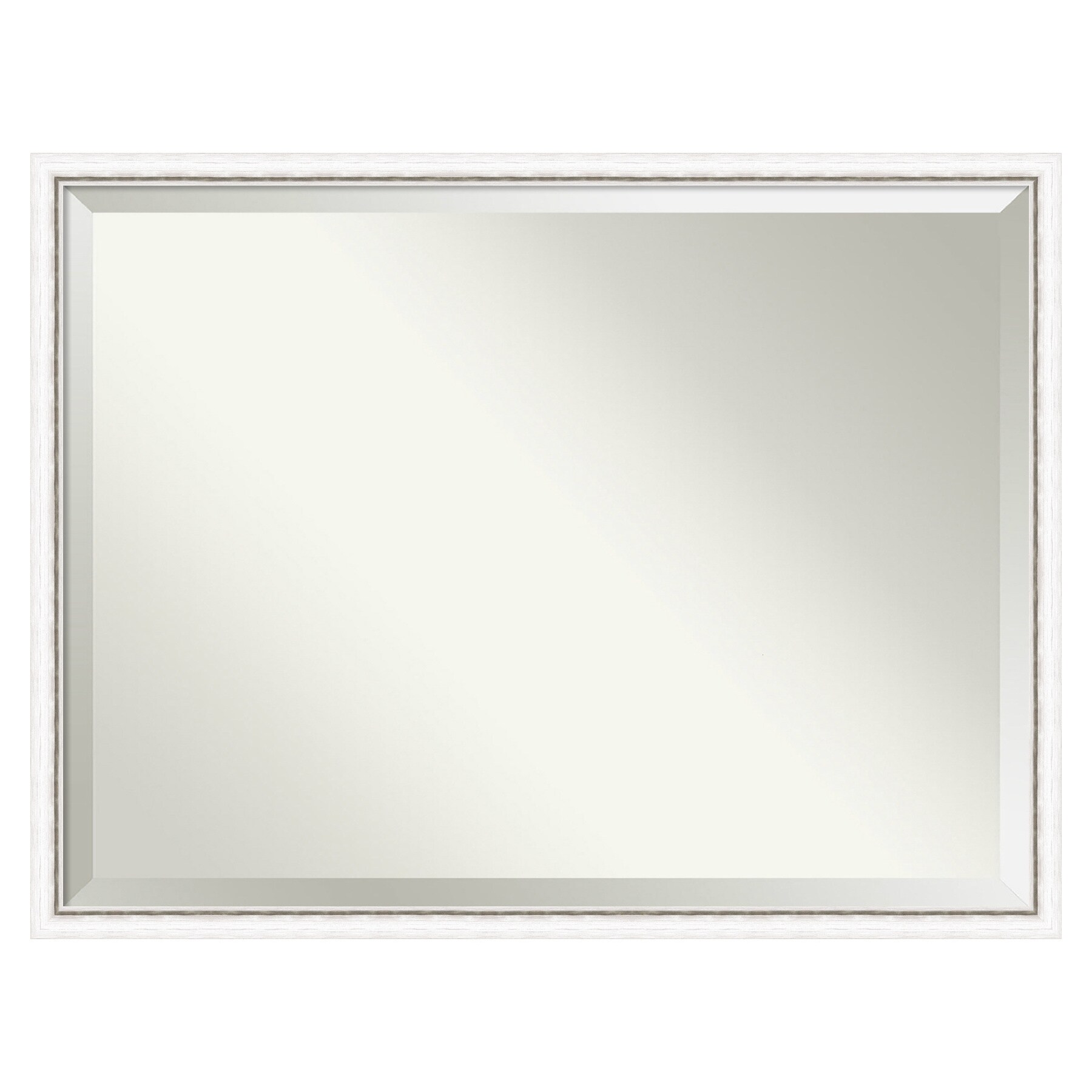 Amanti Art A17008100802 Morgan White Silver Frame 42.25-Inches W x 32.25-Inches H Rectangle Morgan White Silver Framed Vanity Mirror