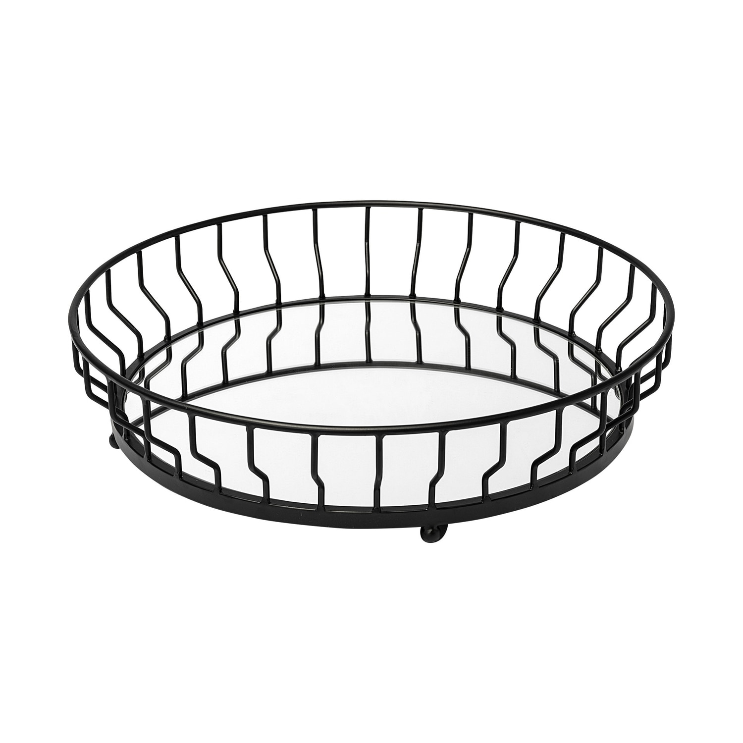 HomeRoots 4000376051 4-in x 20-in Black Round Serving Tray