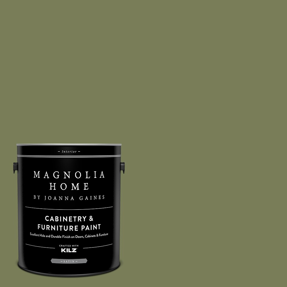 Magnolia Home MAG077-4141123  by Joanna Gaines Satin Celery Seed MAG077 Tintable Cabinet Furniture Paint Enamel ( 1-gallon )