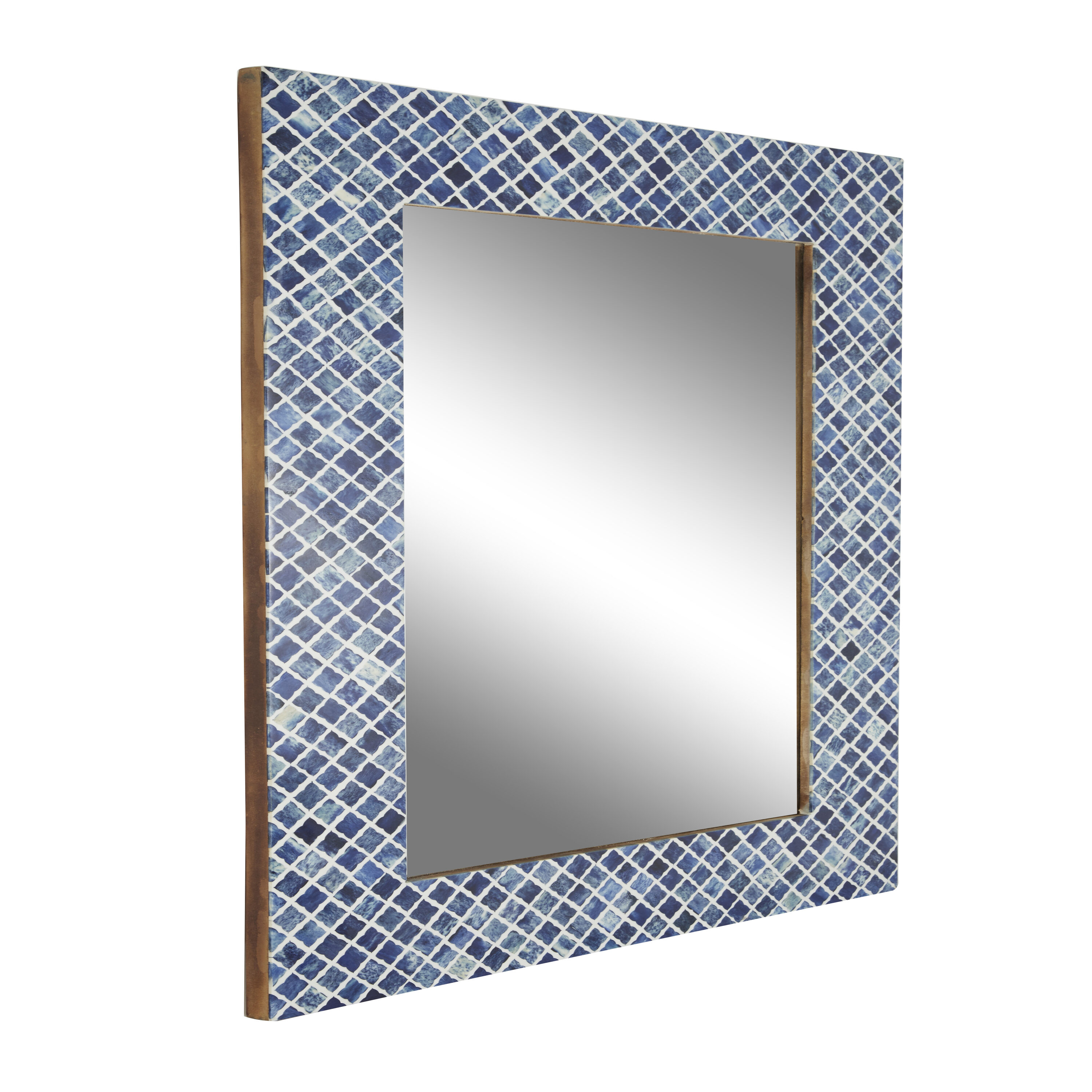 Shop Blue and White Modern 4 x 6 Bone Mosaic Photo Frame