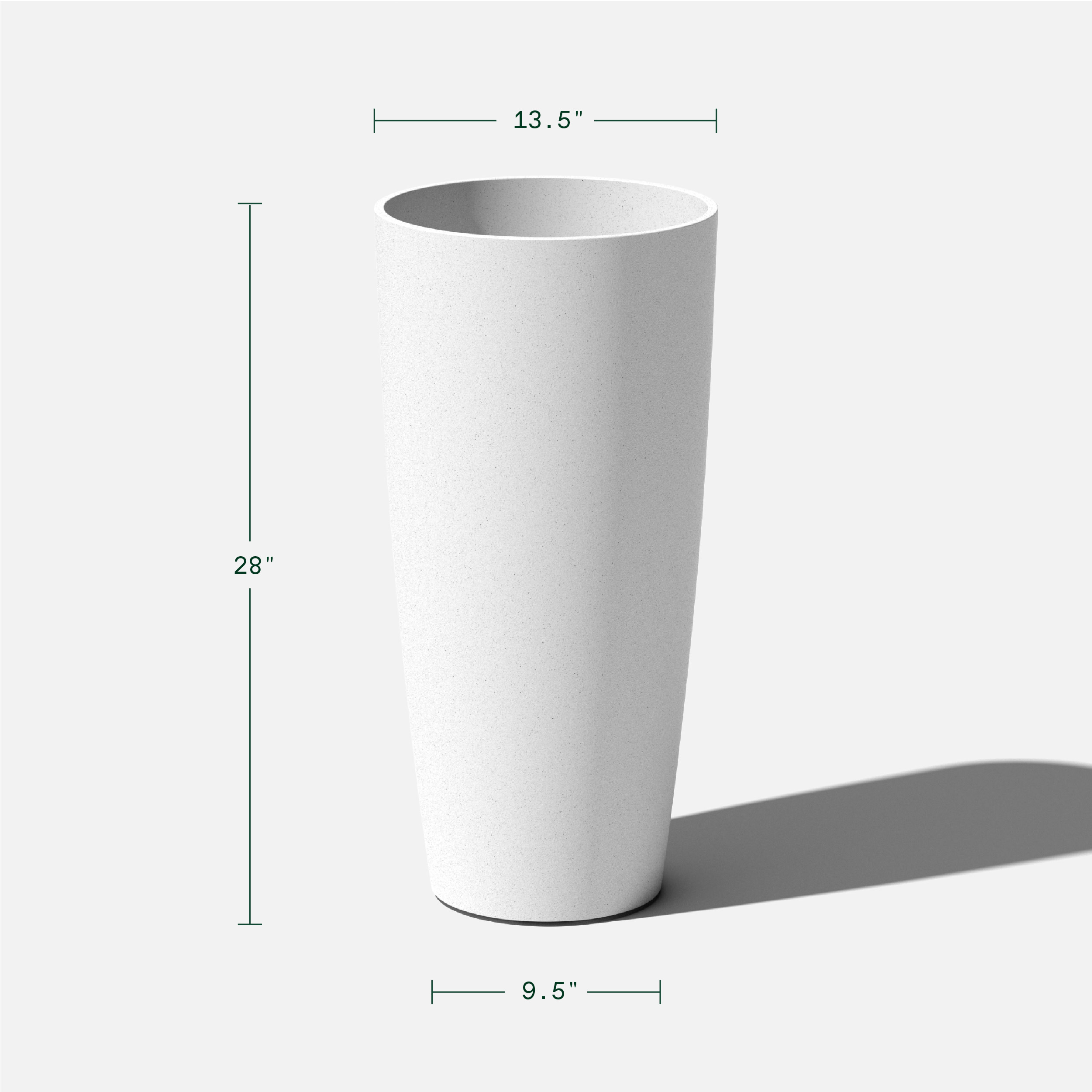 Selena 28" White Plastic-Stone Composite Planter