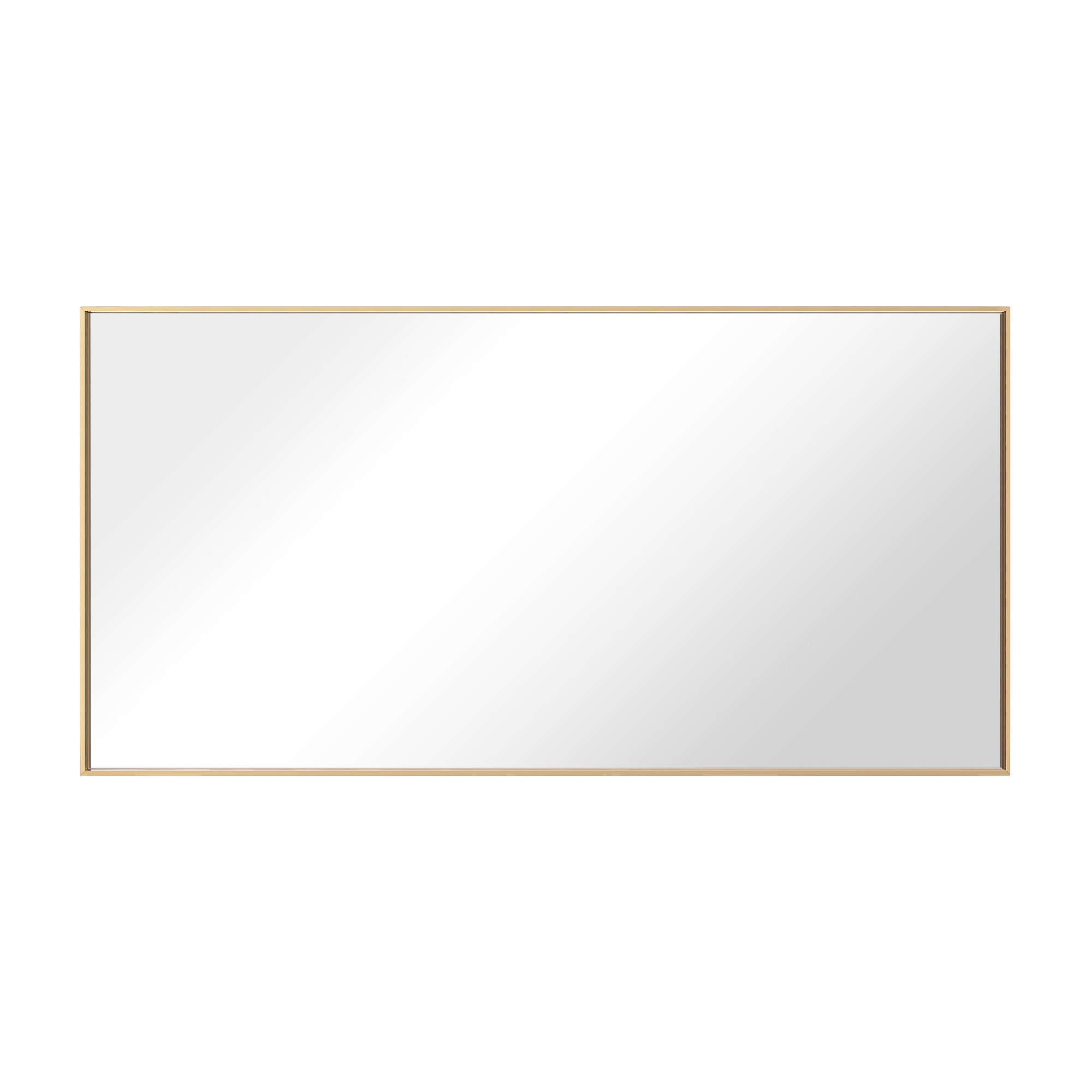 GETLEDEL MR-2516BS 40-Inches x 20-Inches Framed Rectangle Bathroom Vanity Mirror ( Brass )