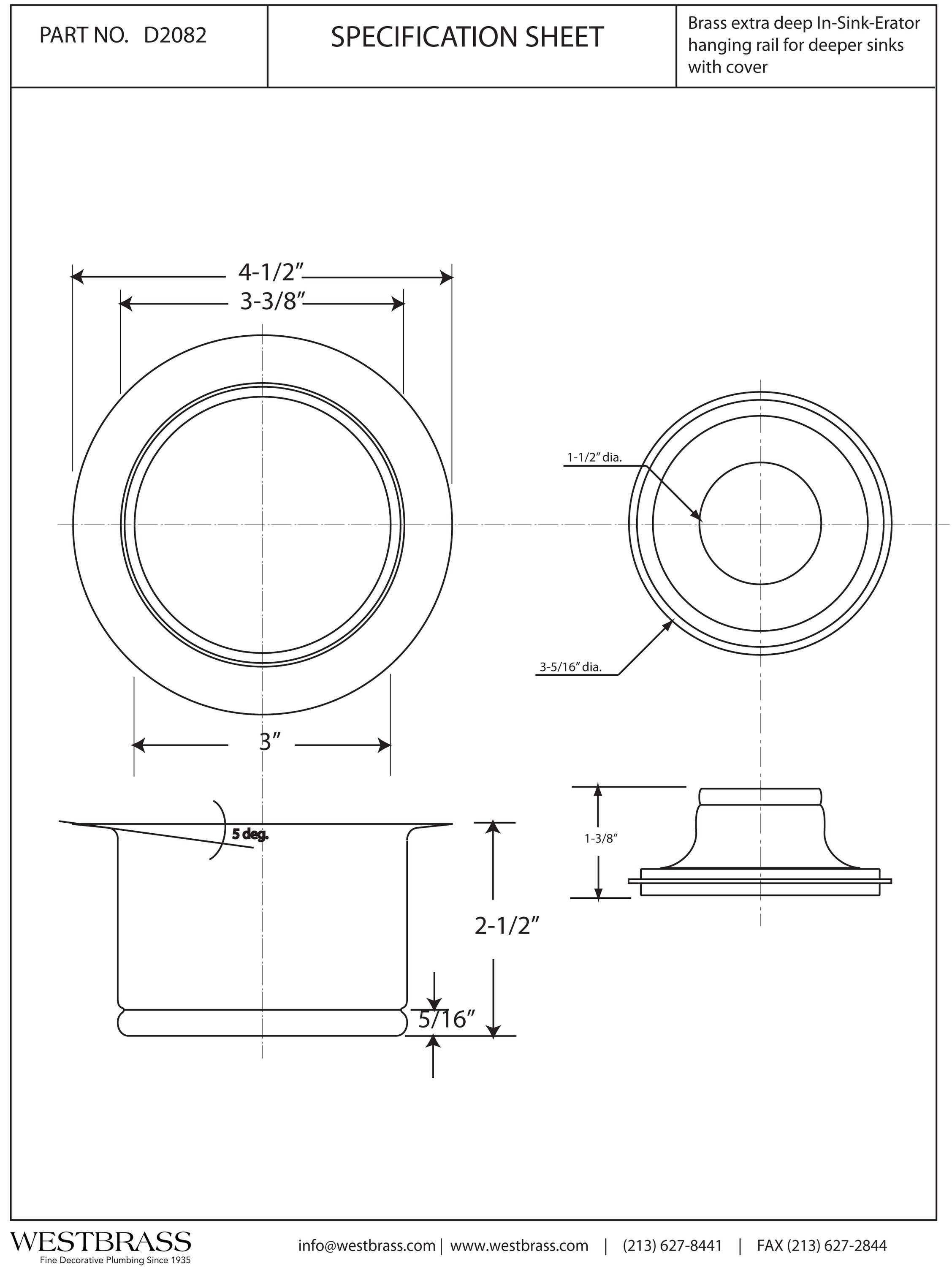WESTBRASS D2082-20 Garbage-Disposal-Parts - View #2