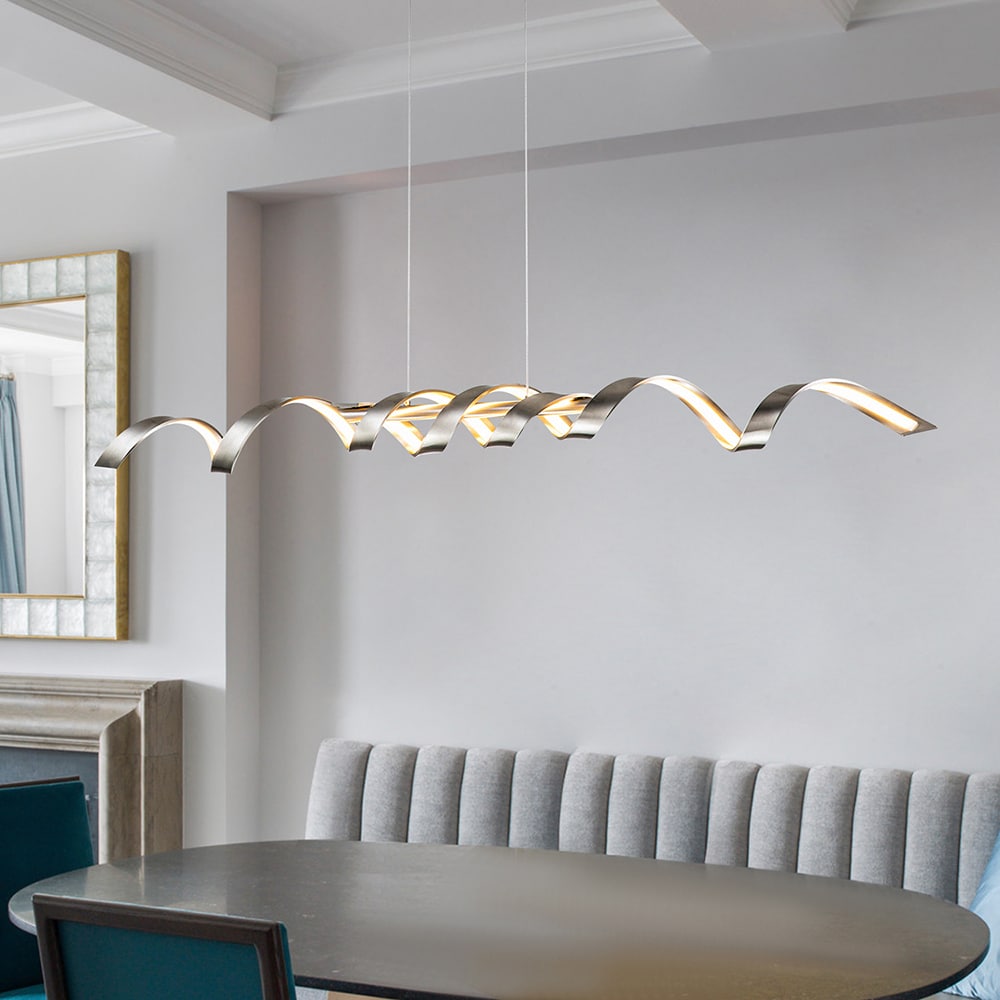 EDISLIVE Y81010000039708 Brushed Nickel Modern/contemporary Linear Integrated LED Large Hanging Kitchen island light