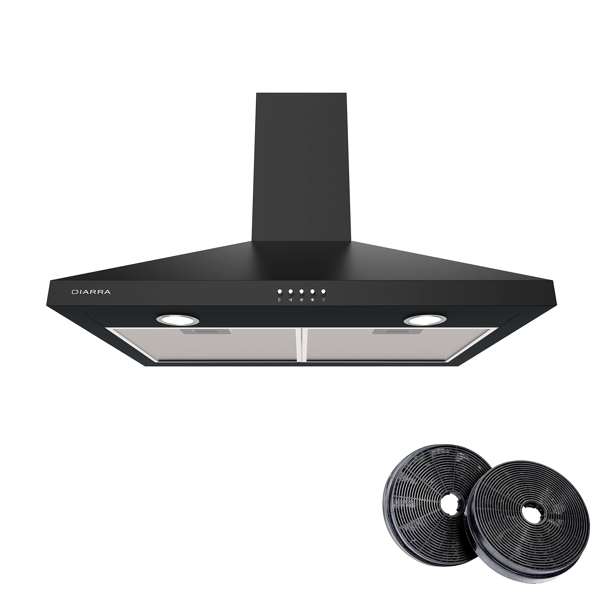 Jeremy Cass 30-in Ducted 450-CFM Black Wall-Mounted Range Hood with ...