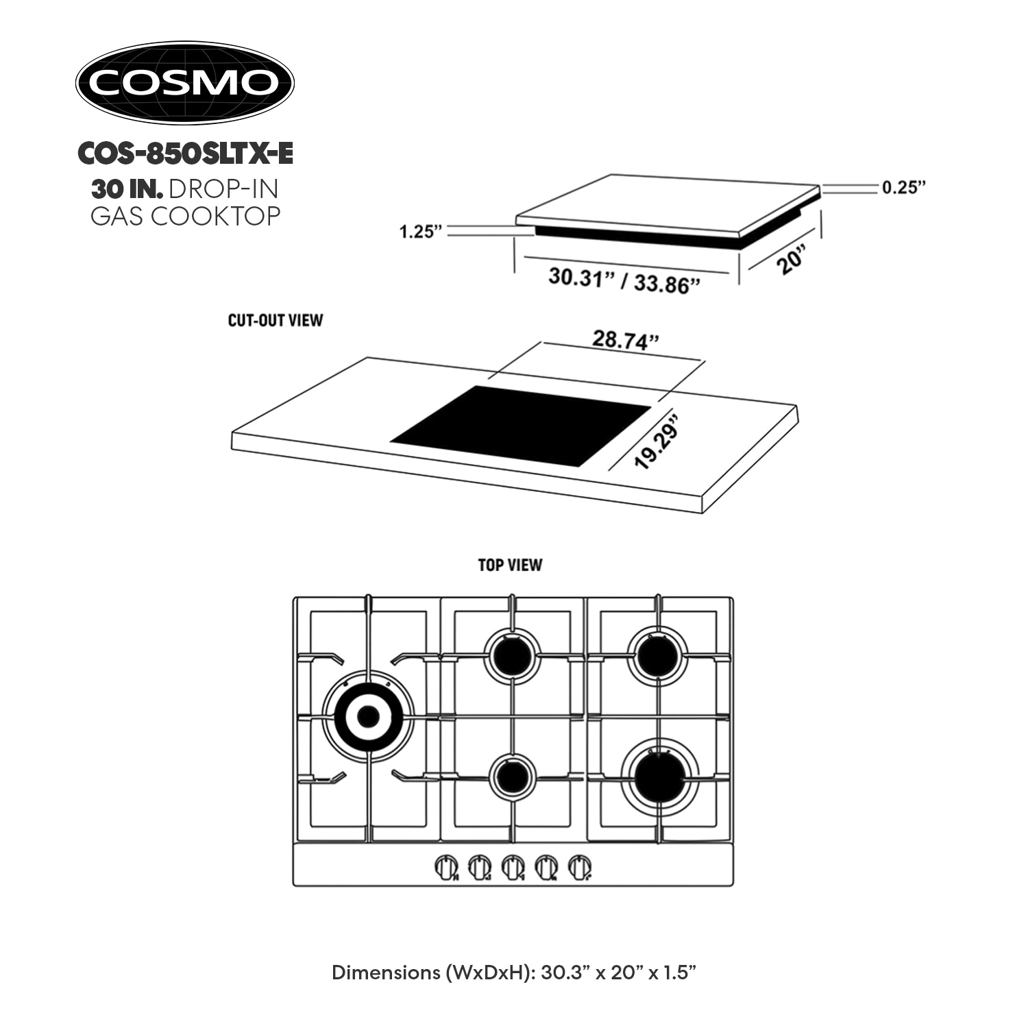 Cosmo 850SLTX-E Gas-Cktp - View #9