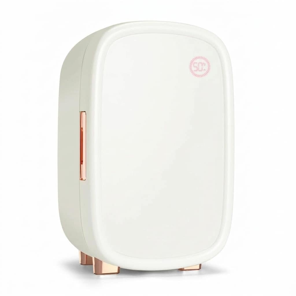 Anqtovp 12 Liter Skincare Fridge White 10.5 x 10 x 16.5 Inch Mini Refrigerator with 360 Degree Circulation Constant 50F Temperature 1 Piece #LAN0427R18