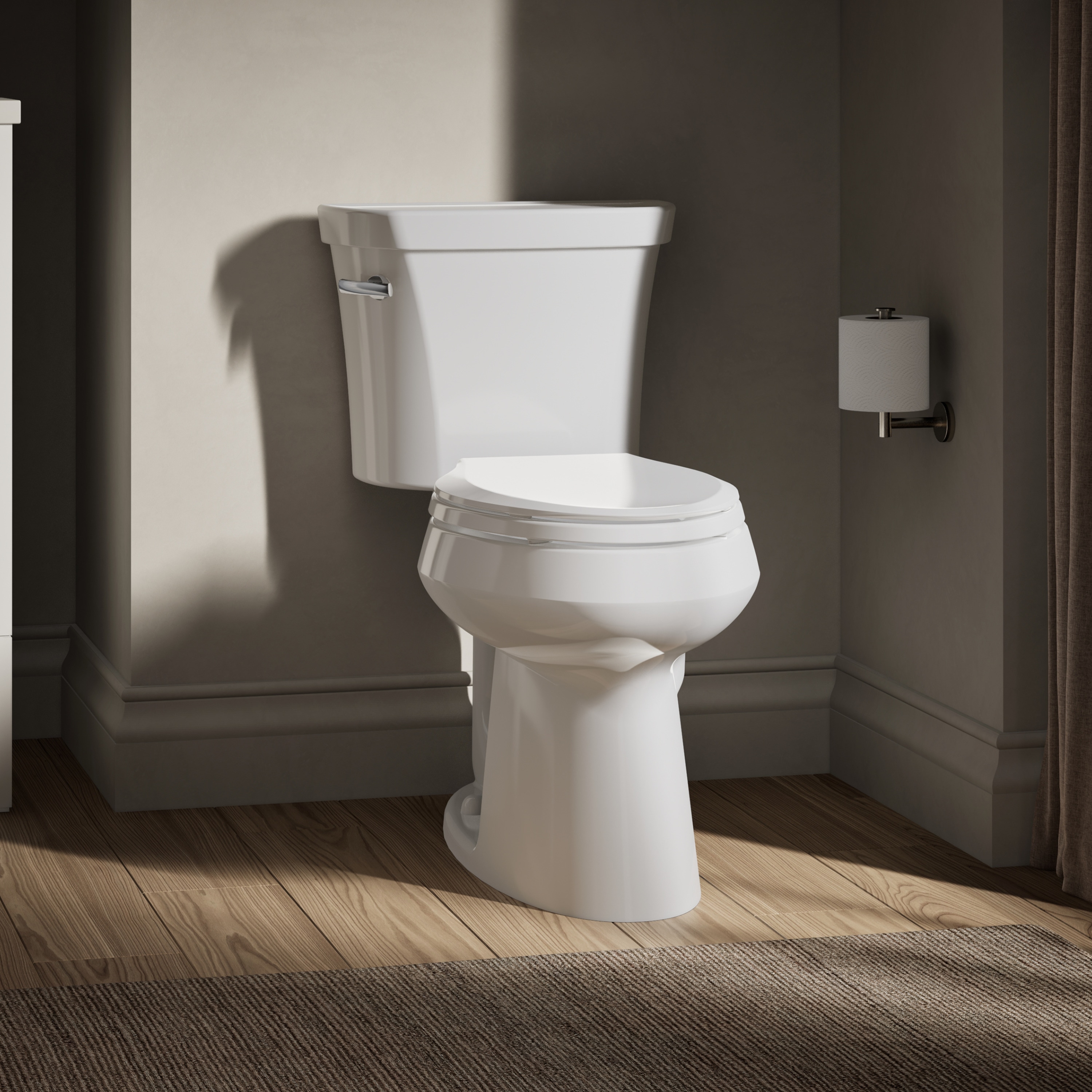 KOHLER Highline White Elongated Chair Height 2-piece Toilet 10-in