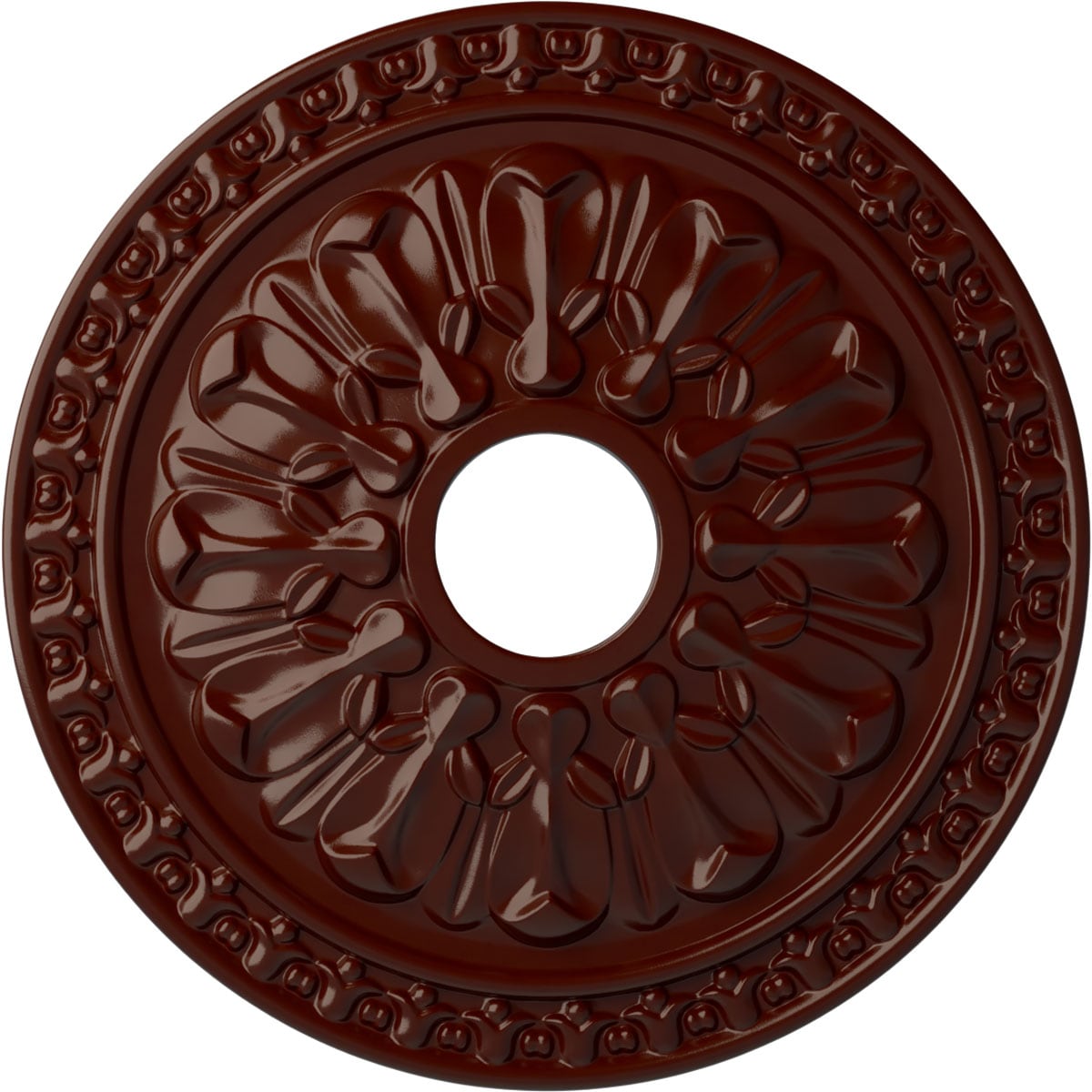 Ekena Millwork CM18WABMF Warsaw 18-in W x 18-in L Painted Brushed Mahogany Polyurethane Whole Ceiling Medallion