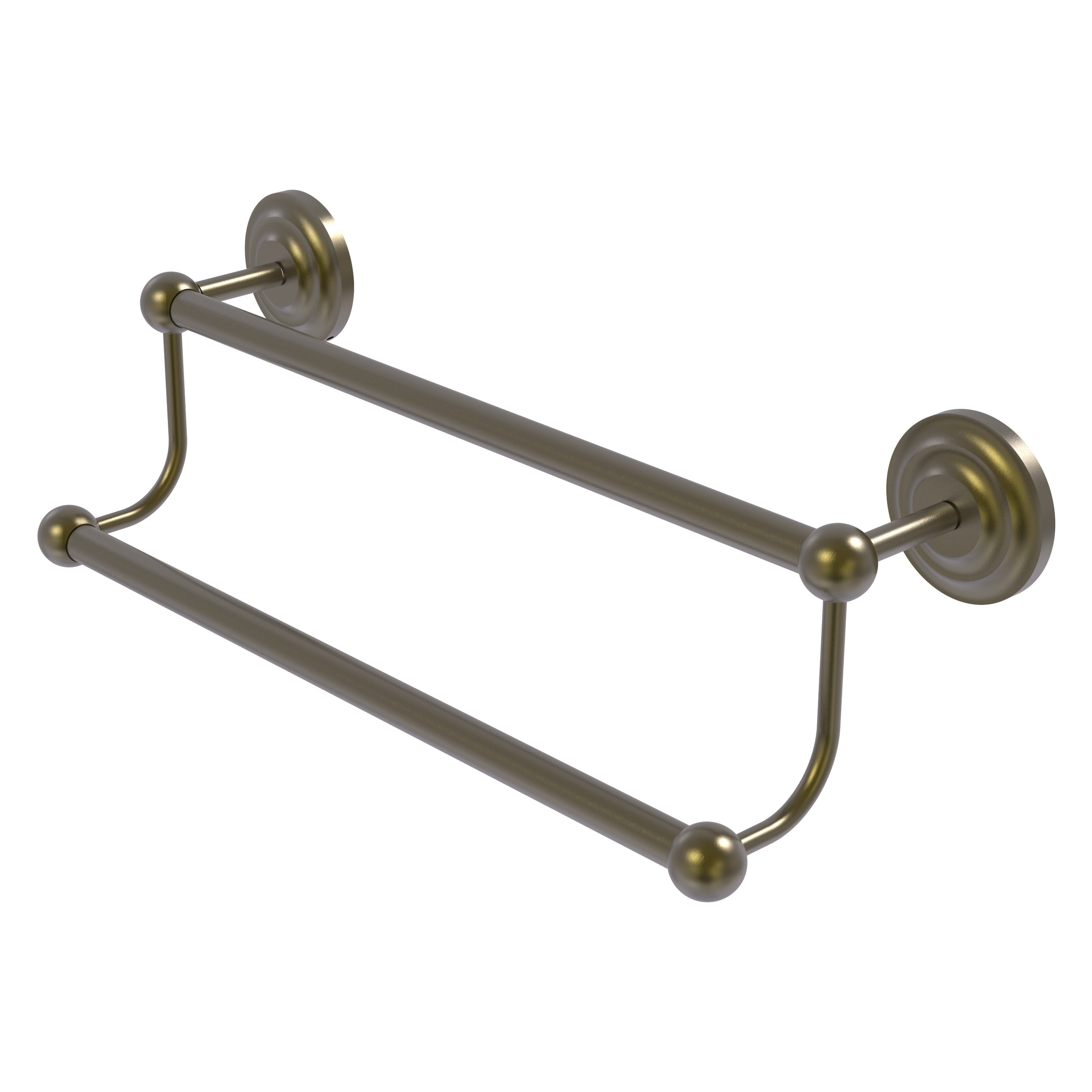 Allied Brass PQN-72/30-ABR Prestige Que New 30-in double Antique Brass Wall mount Double Towel Bar