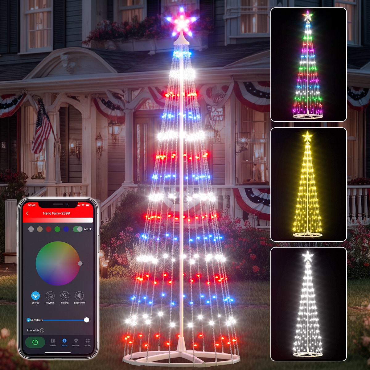 Avatar Controls ABSL32 94-in Freestanding Christmas tree Free standing decoration with Color changing LED Lights