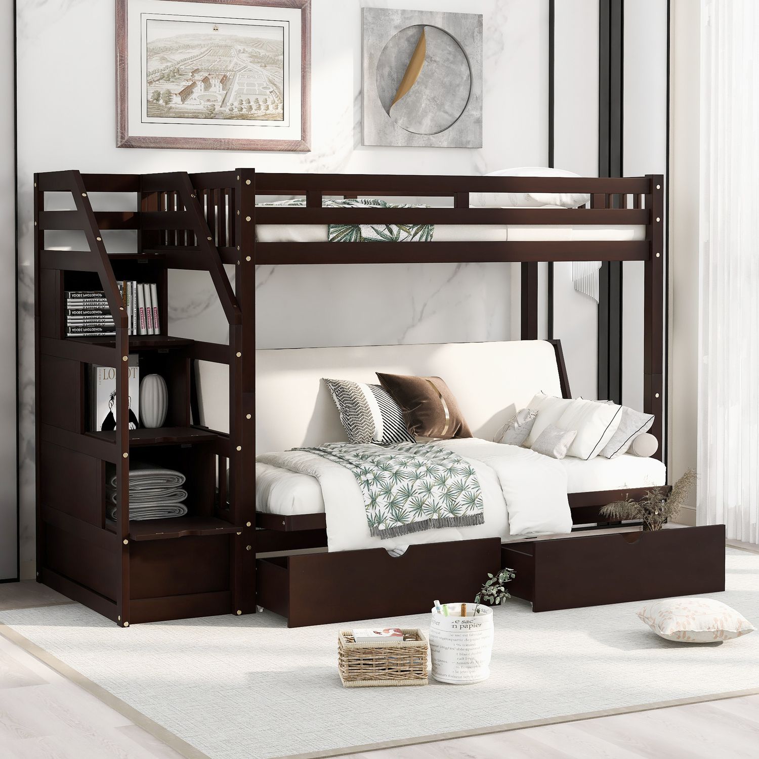 JASMODER GX001311AAP-1 Espresso Full Composite Platform Bed