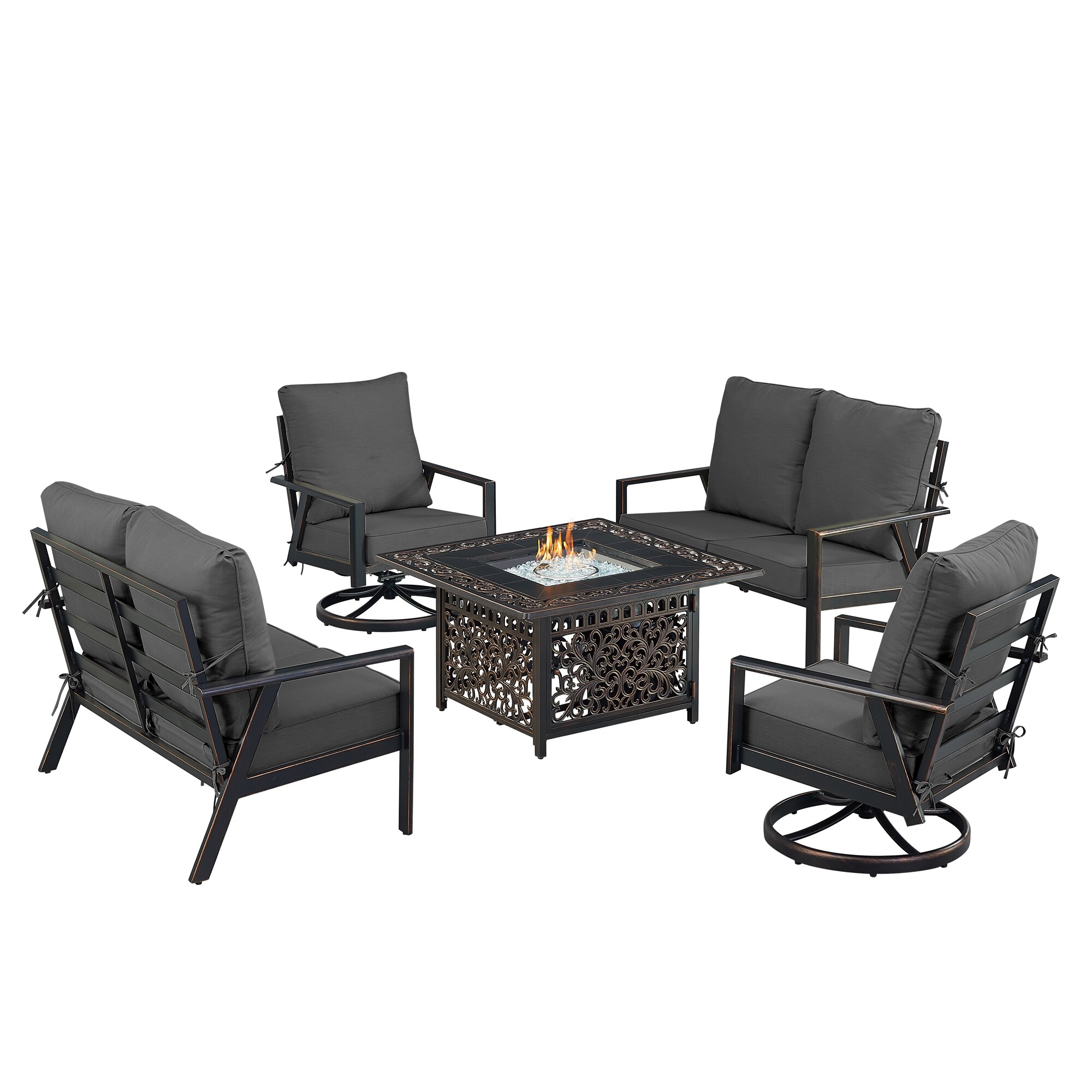 Oakland Living LUX2LS2CHMAYANBKCUA Patio-Conversation-Sets - View #2