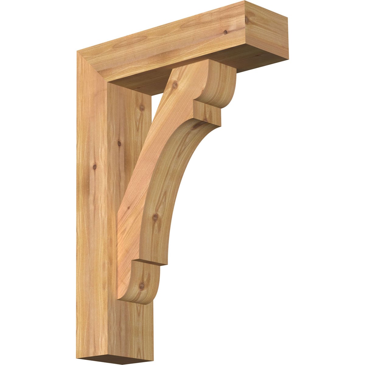 Ekena Millwork 1463536 Olympic Block Smooth Bracket with Offset Brace 5-1/2-in x 18-in x 26-in Western red cedar Brown Wood Standard bracket