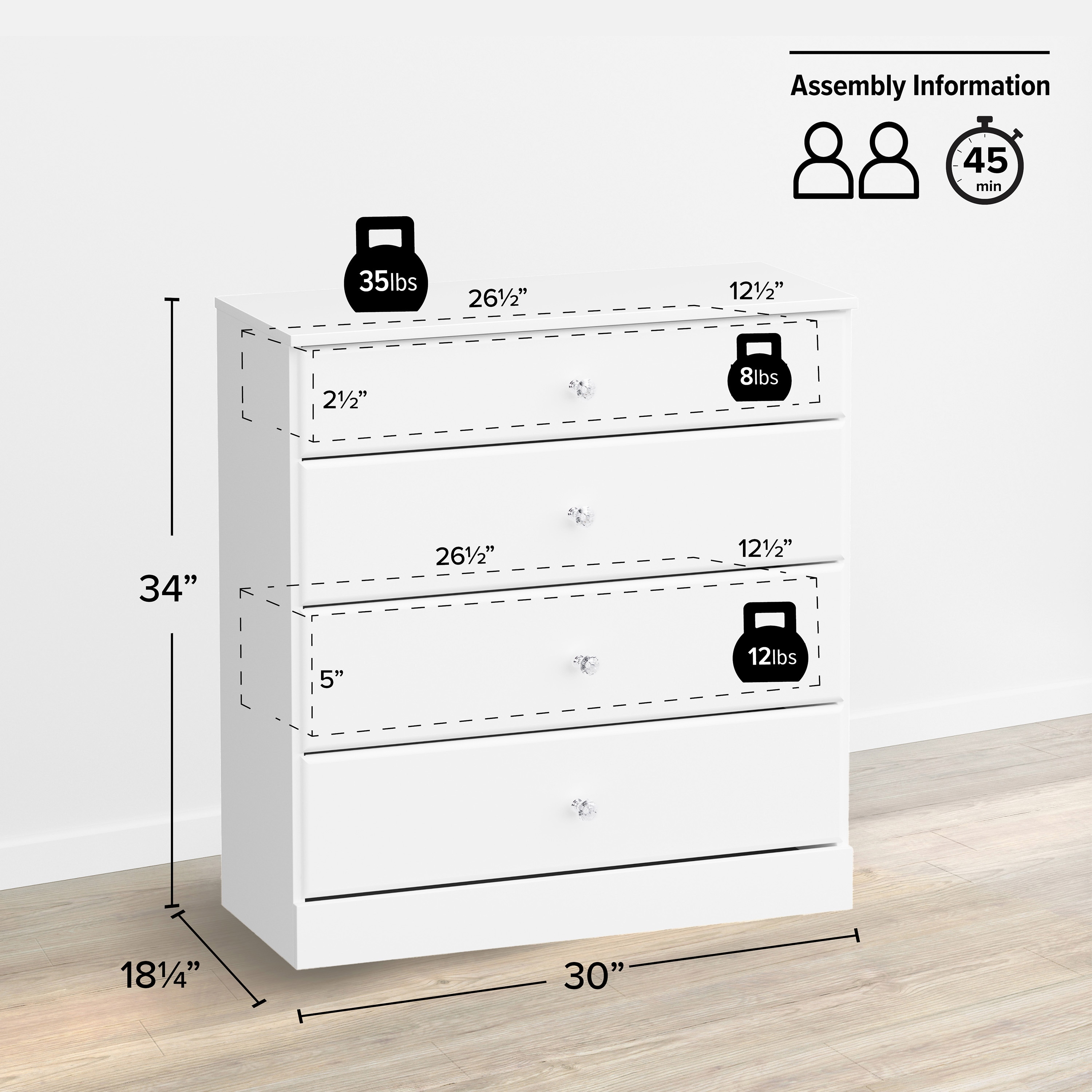 Prepac WDBR-0401-1-V dressers - View #3