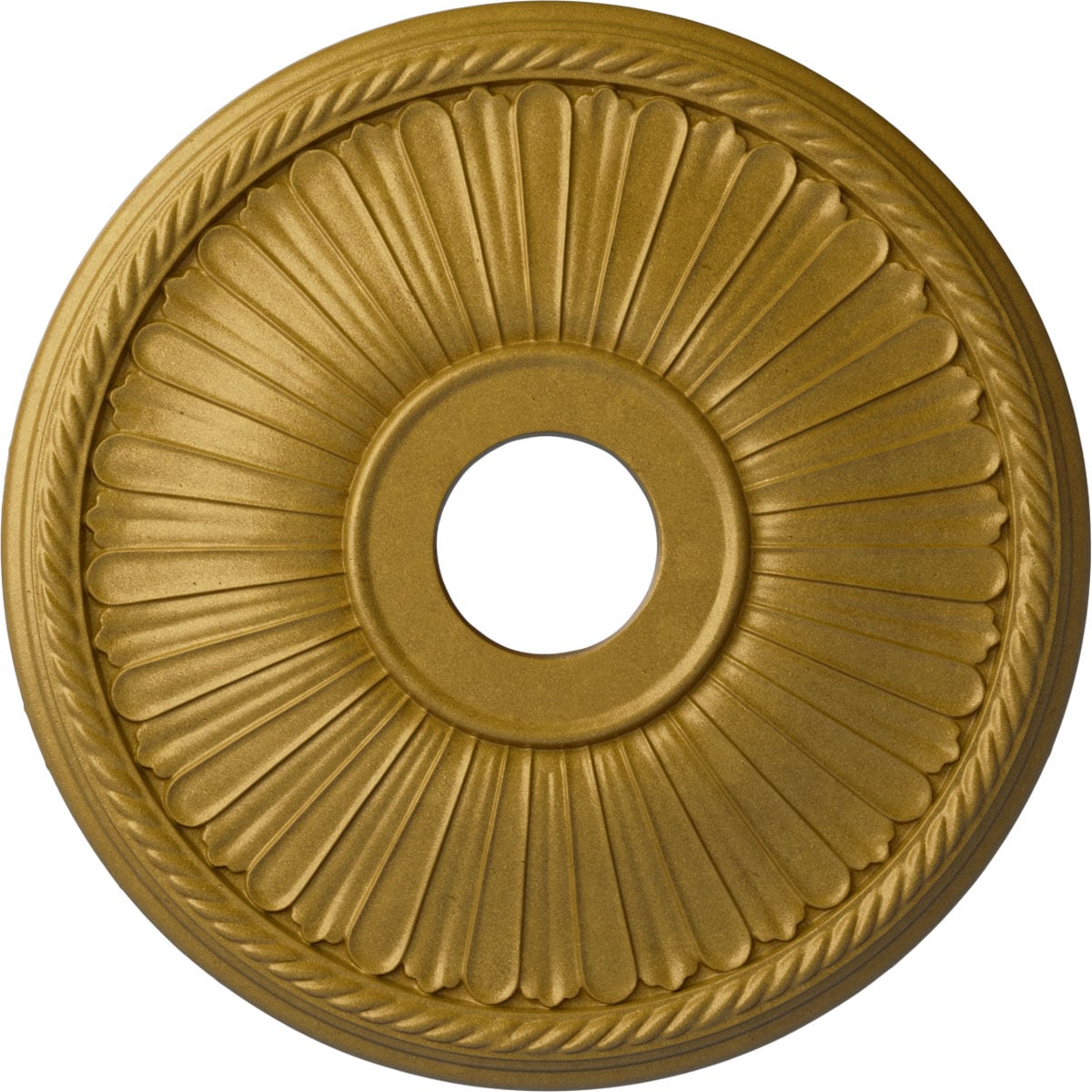 Ekena Millwork CM20BE1PGS Berkshire 20.125-in W x 20.125-in L Painted Pharaohs Gold Polyurethane Whole Ceiling Medallion