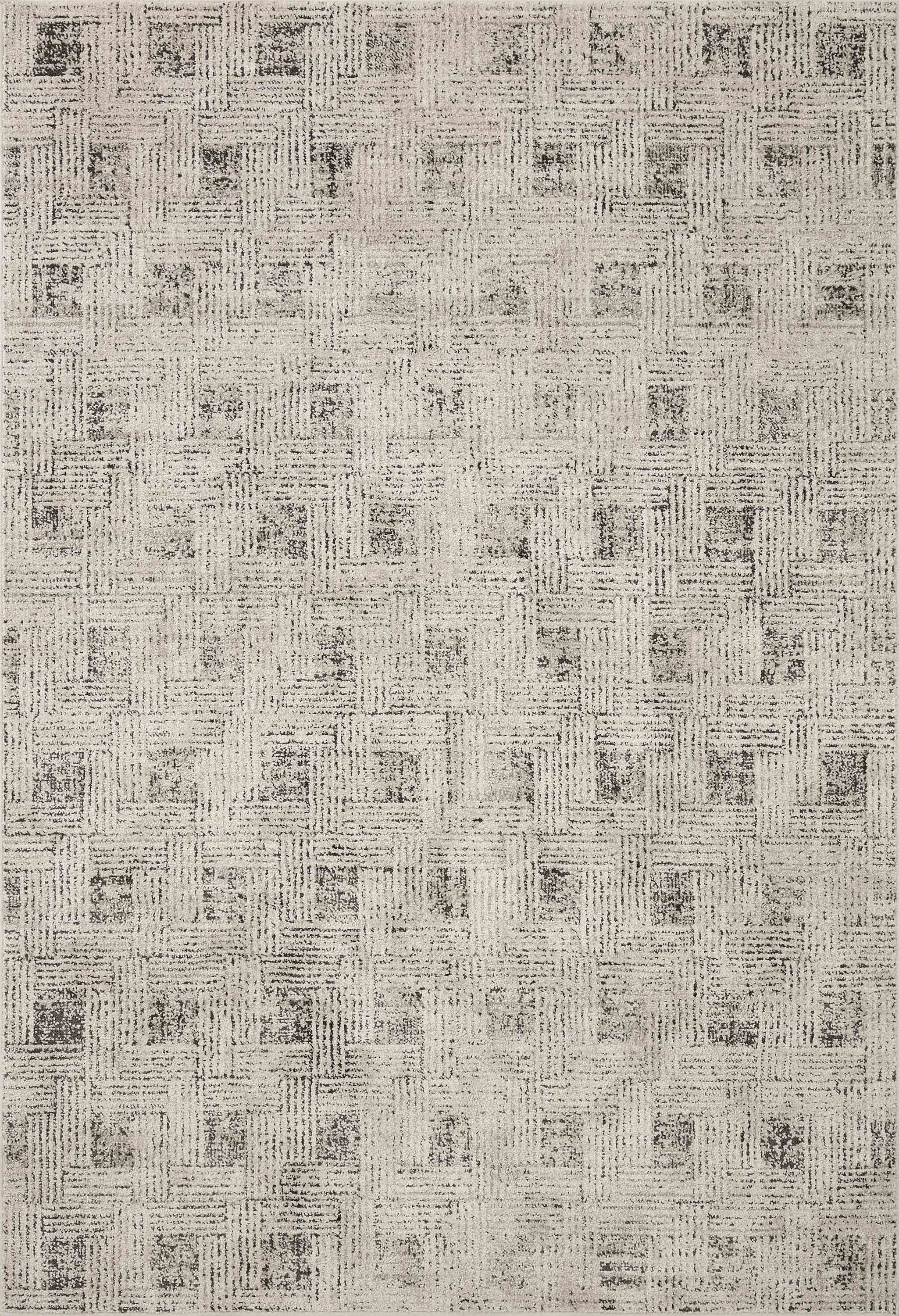 Kamala Grey and Graphite Diamond Pattern Runner Rug 2'-7" x 8'-0"