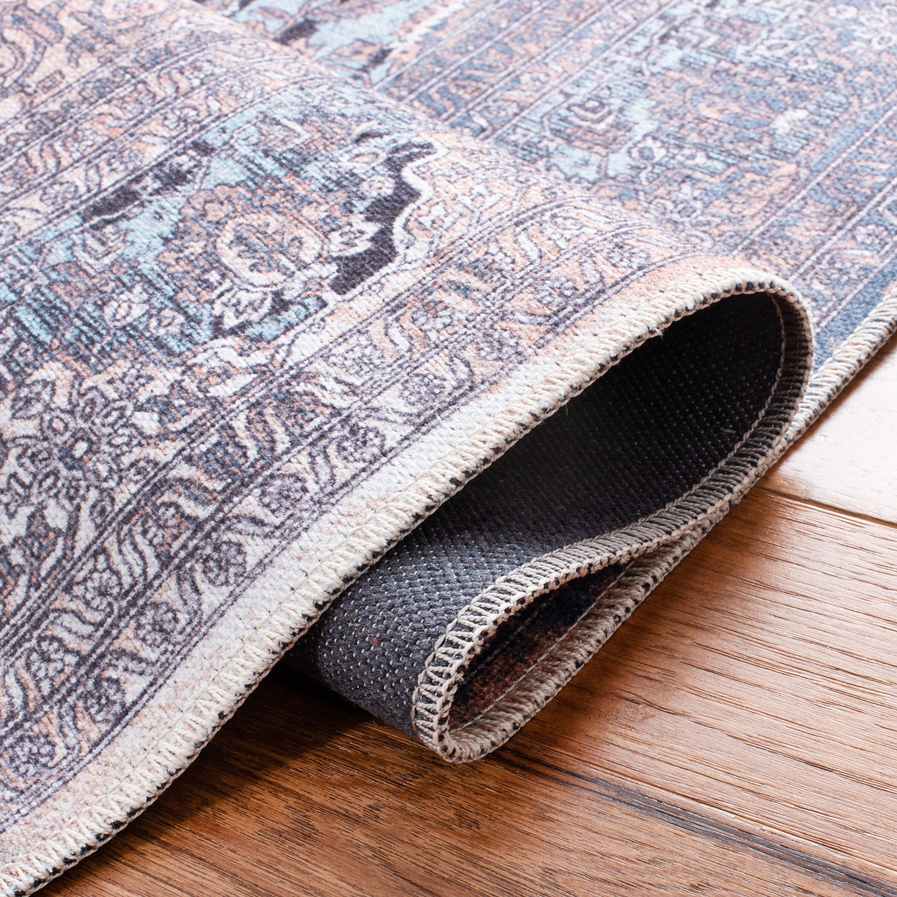 Elysian 9' x 12' Off-White and Light Blue Hand-Knotted Area Rug