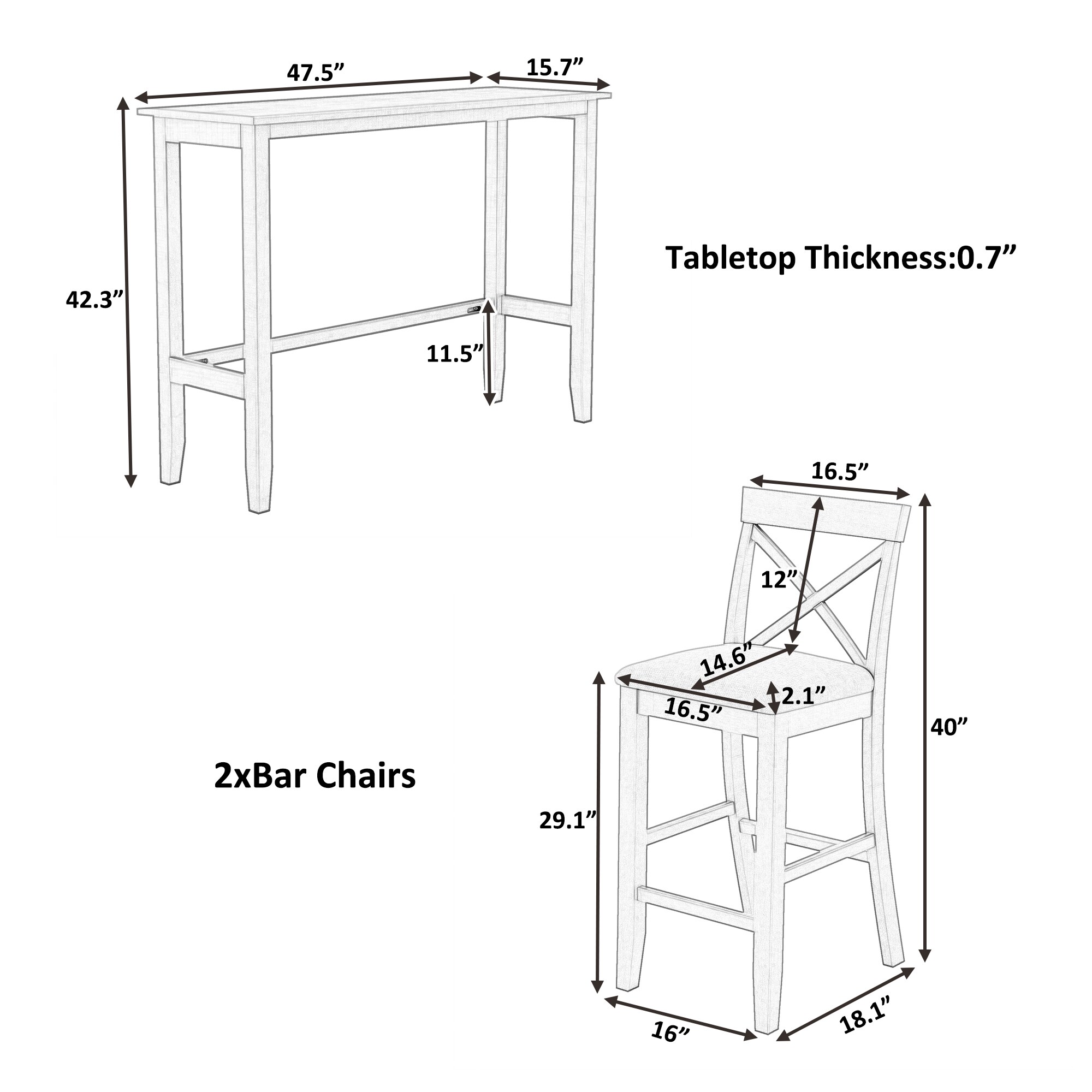 SINOFURN SYA010548WT Dining-Sets - View #3
