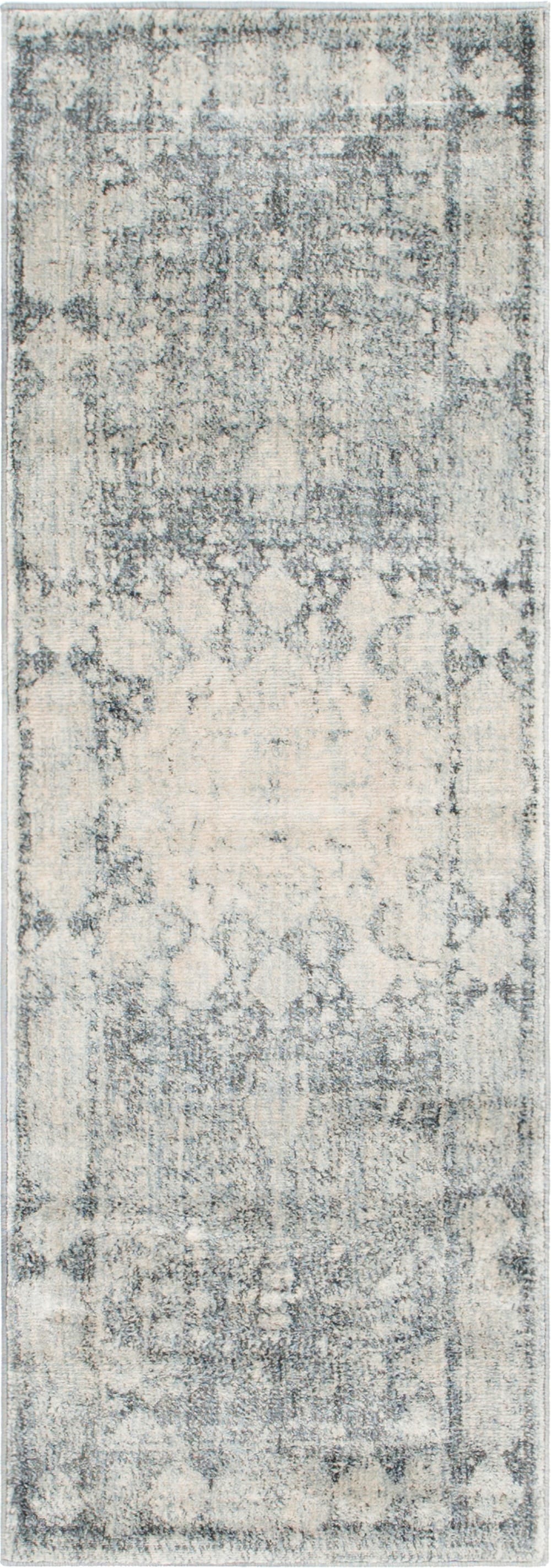 Unique Loom 3141708 Rockwell Asheville 2 x 6 (ft) Loomed Polypropylene Gray/Beige Rectangular Indoor Medallion Vintage Runner rug