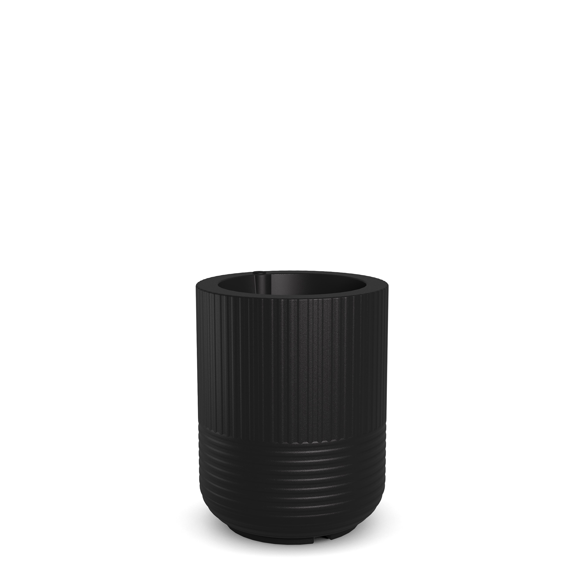 Arden 18" Black Round Self-Watering Polyethylene Planter