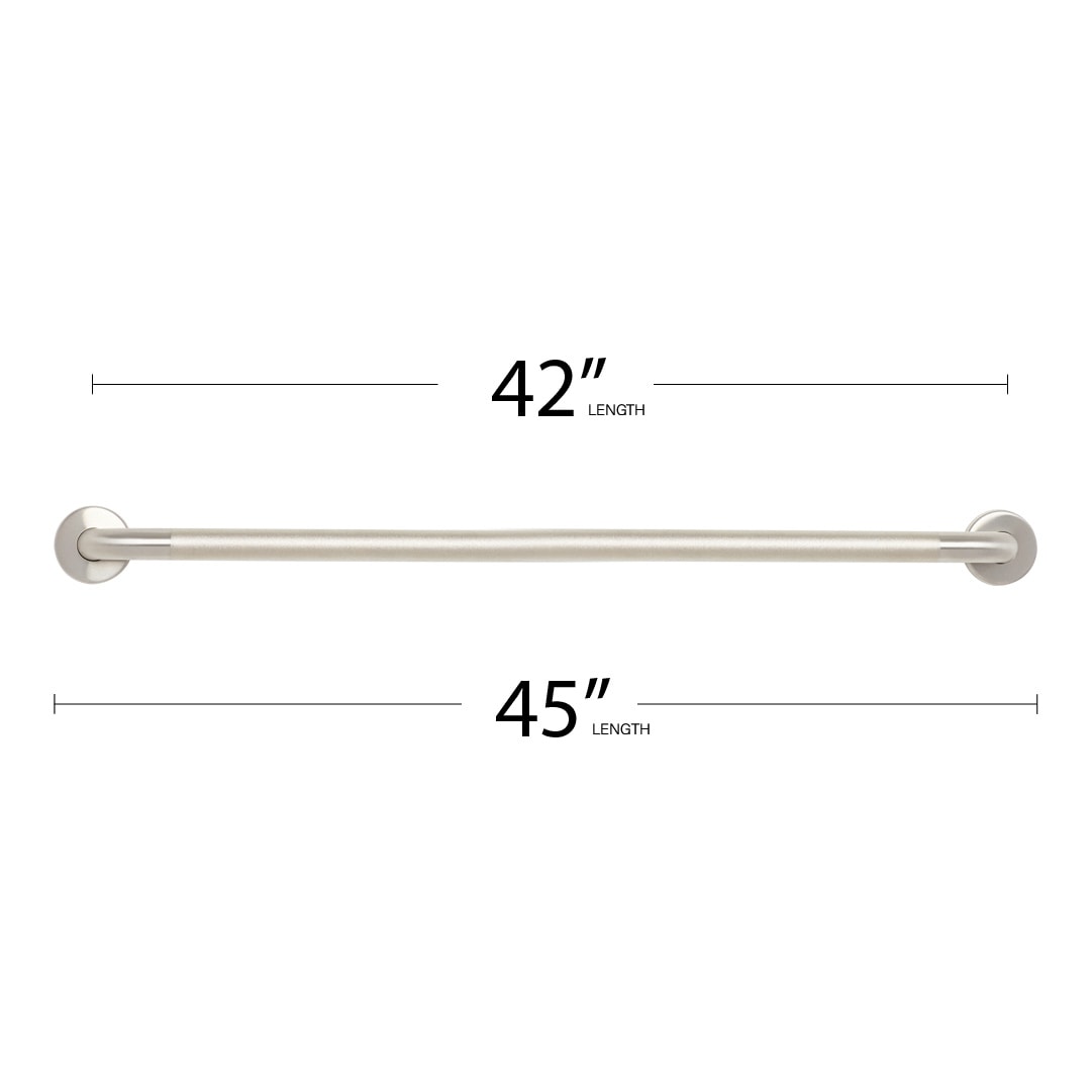 Signature Satin Stainless Steel 42" Grab Bar with Peened Grip