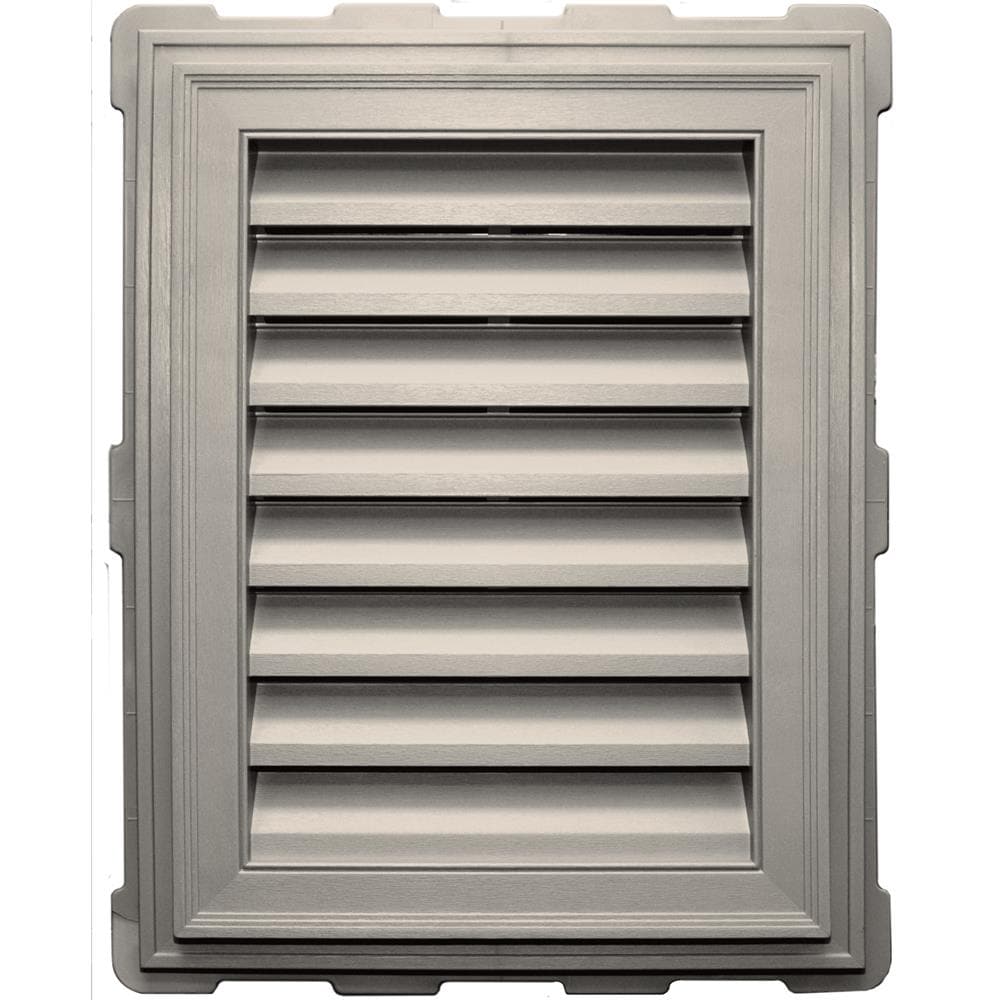 18-in x 24-in Almond Rectangle Vinyl Gable Louver Vent in White | - Builders Edge 120071824048