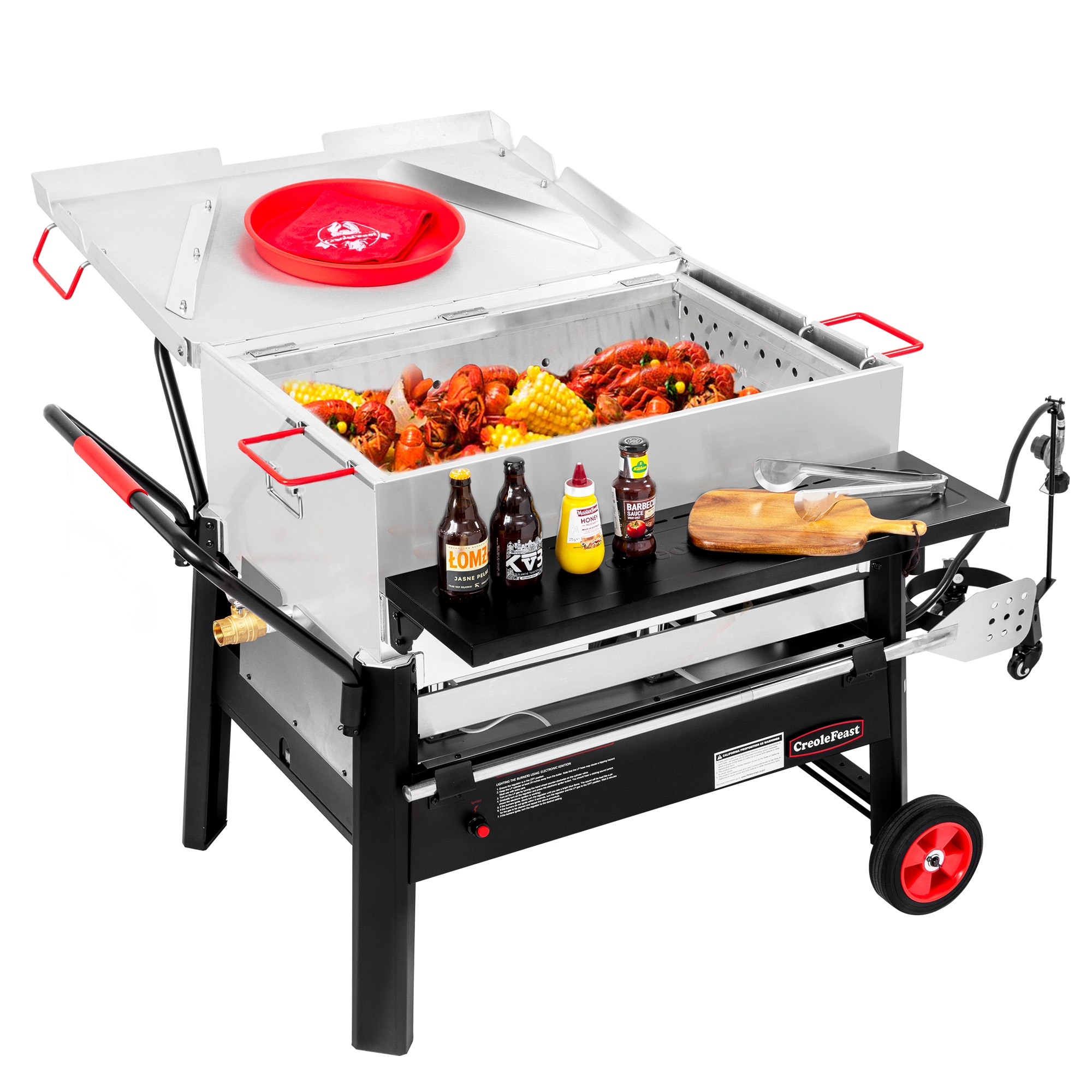 Creole Feast CFB2001 150 Qt Double Sack Crawfish Boiler 2 -Burner Propane 20-lb. tank Electronic Aluminum Boiler
